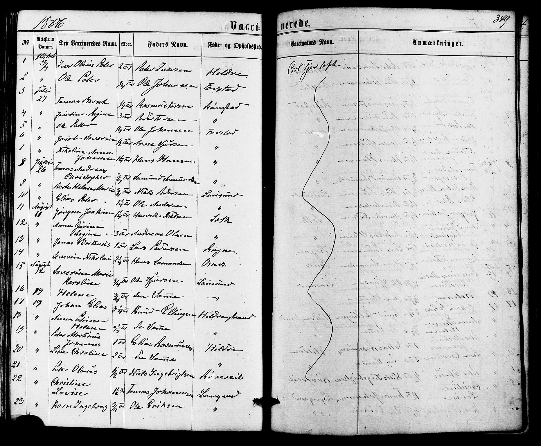 Ministerialprotokoller, klokkerbøker og fødselsregistre - Møre og Romsdal, AV/SAT-A-1454/536/L0498: Parish register (official) no. 536A07, 1862-1875, p. 349