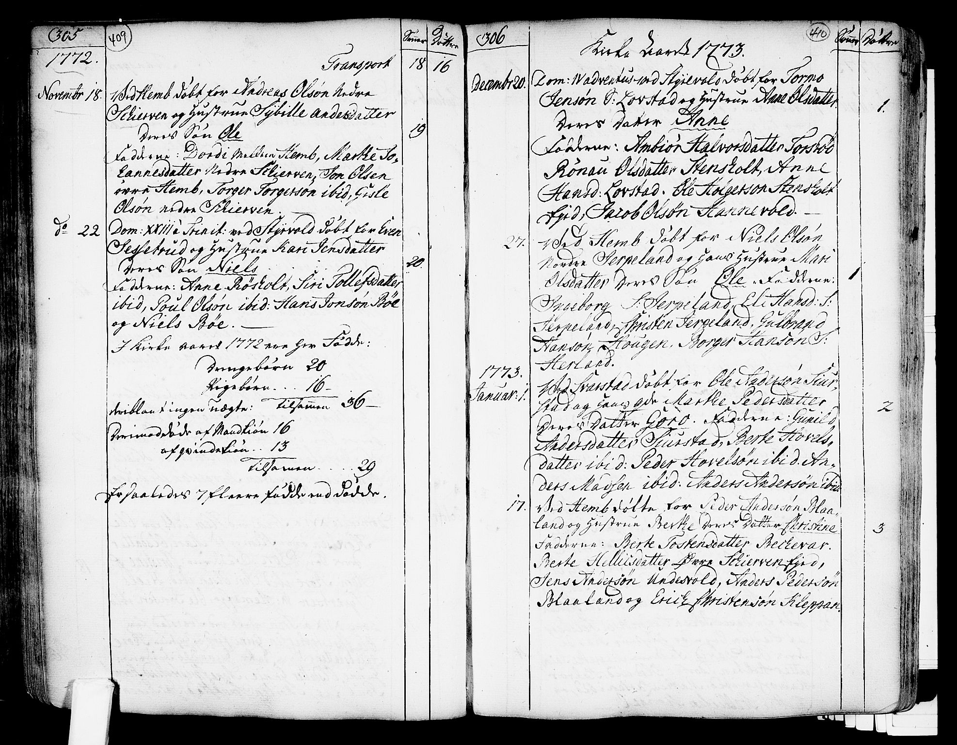 Lardal kirkebøker, SAKO/A-350/F/Fa/L0003: Parish register (official) no. I 3, 1733-1815, p. 409-410