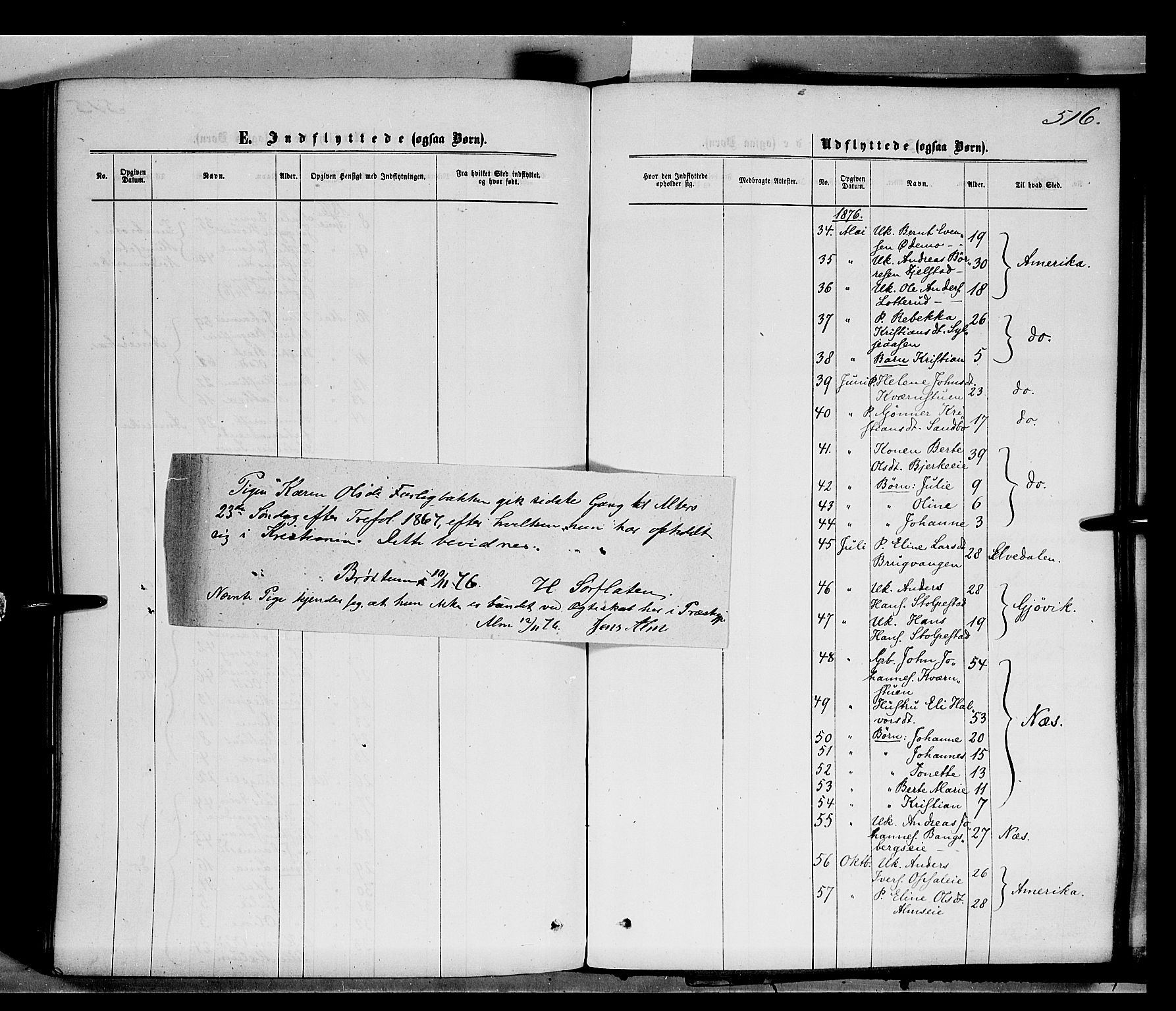 Ringsaker prestekontor, AV/SAH-PREST-014/K/Ka/L0011: Parish register (official) no. 11, 1870-1878, p. 516