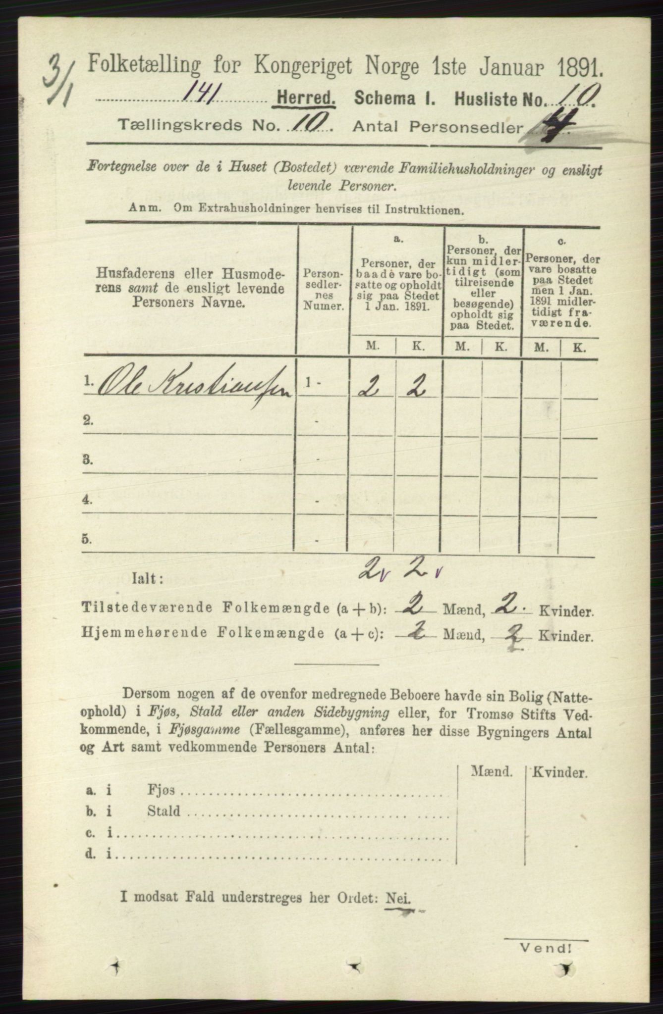 RA, 1891 census for 0818 Solum, 1891, p. 4600