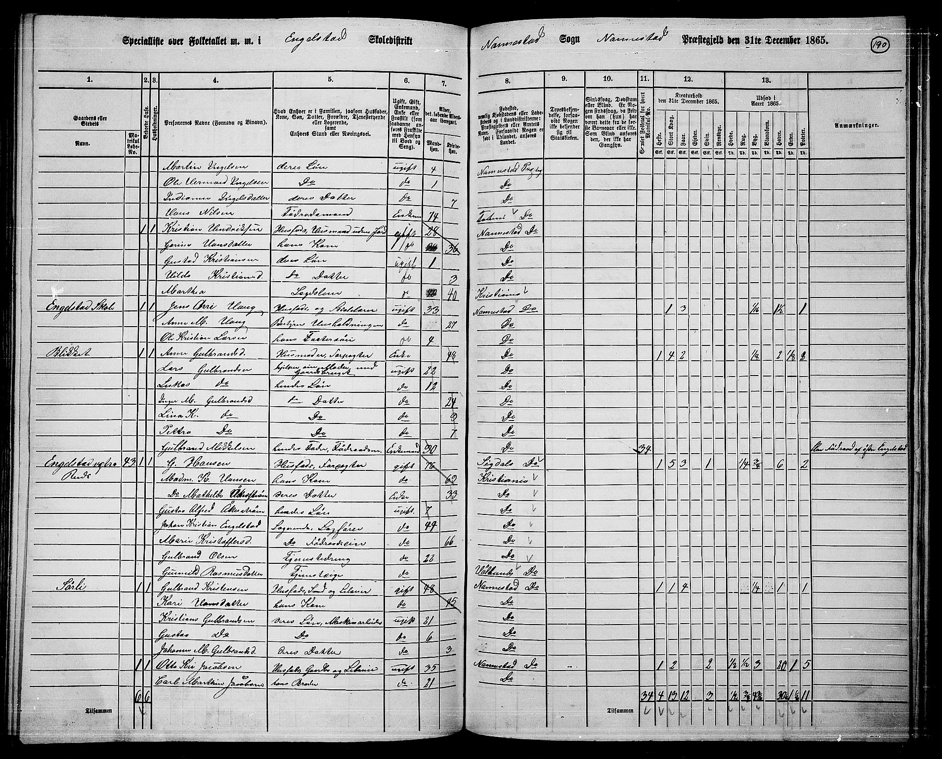 RA, 1865 census for Nannestad, 1865, p. 73