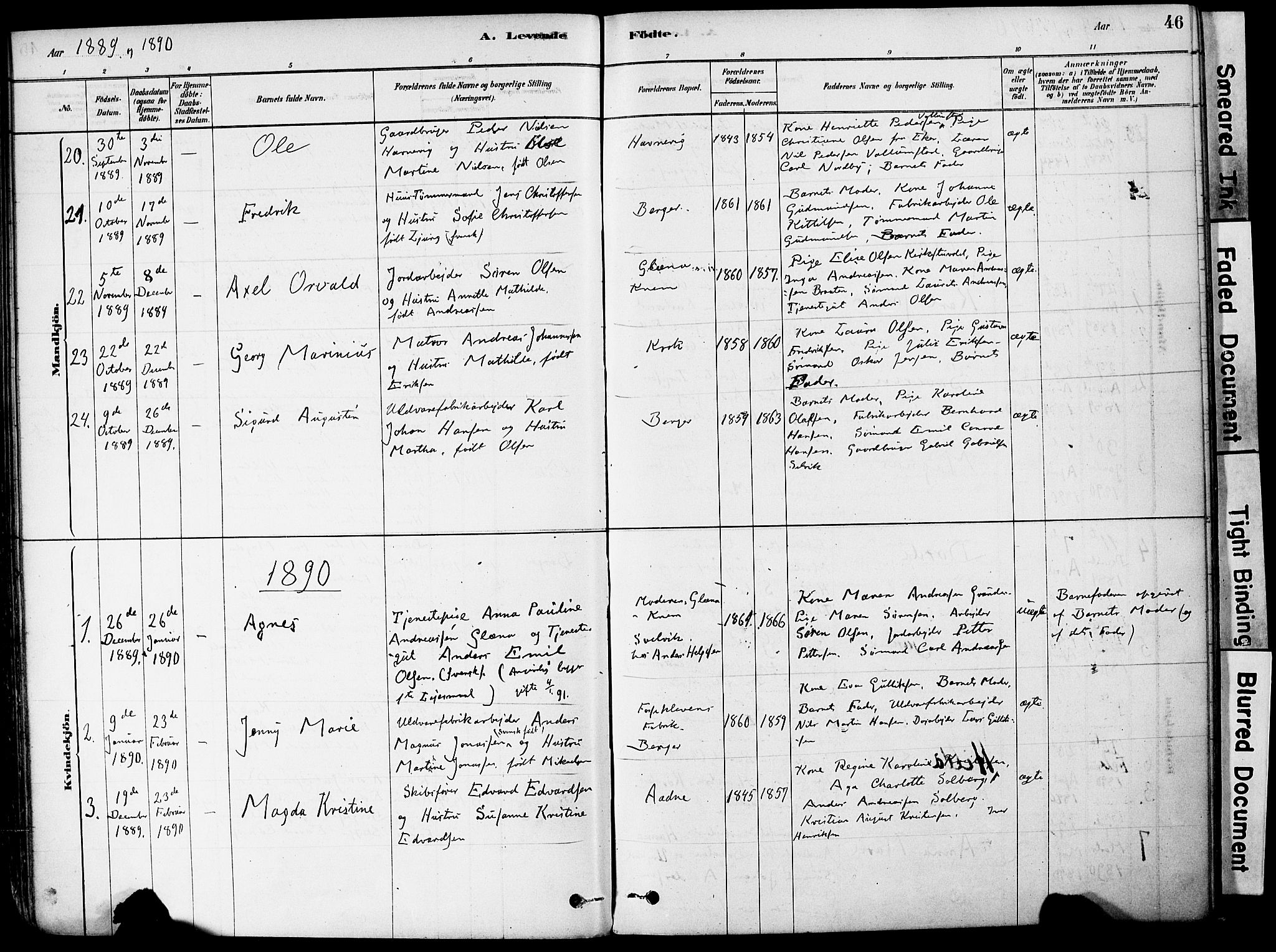 Strømm kirkebøker, AV/SAKO-A-322/F/Fa/L0004: Parish register (official) no. I 4, 1878-1899, p. 46