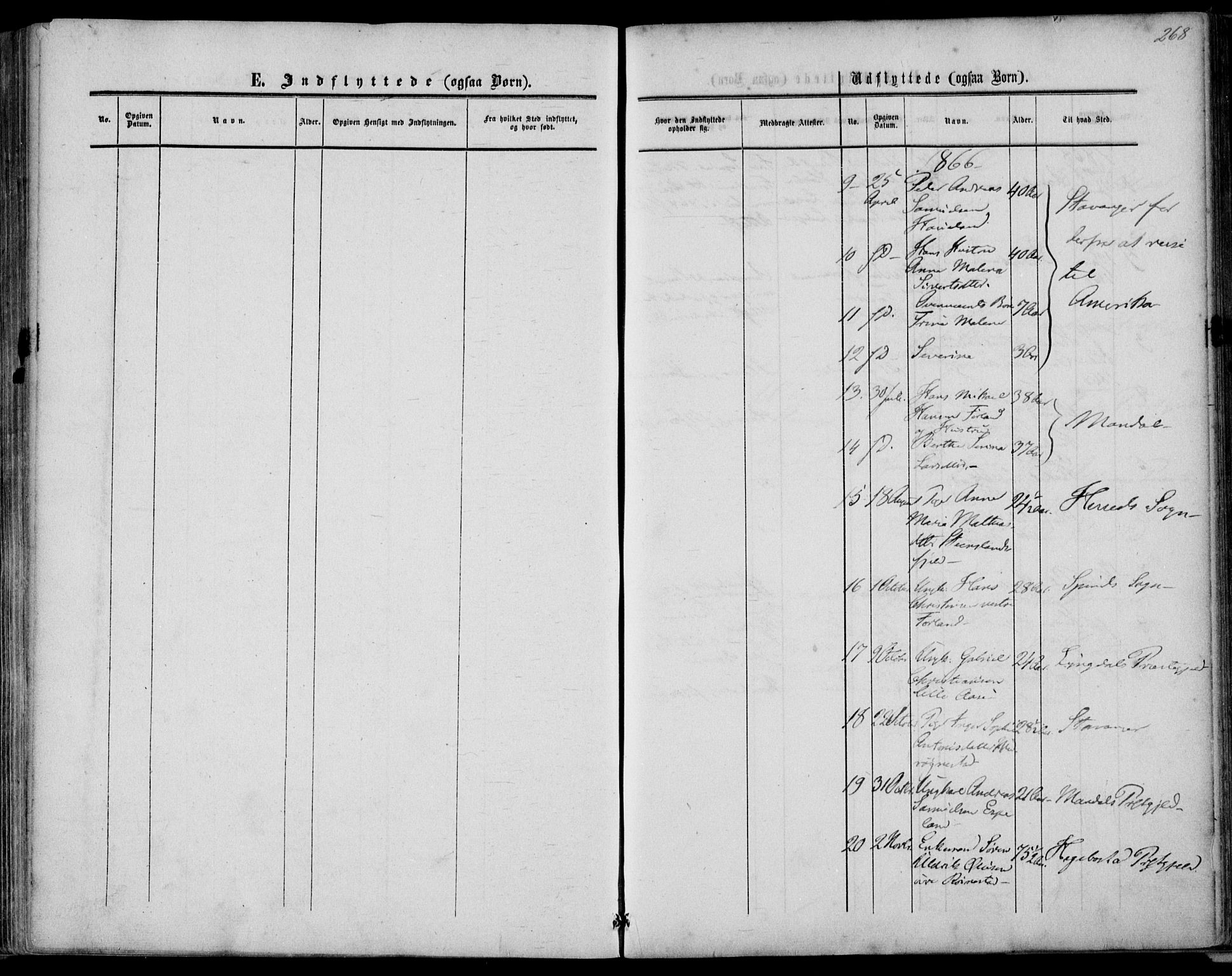 Kvinesdal sokneprestkontor, AV/SAK-1111-0026/F/Fa/Fab/L0006: Parish register (official) no. A 6, 1857-1869, p. 268