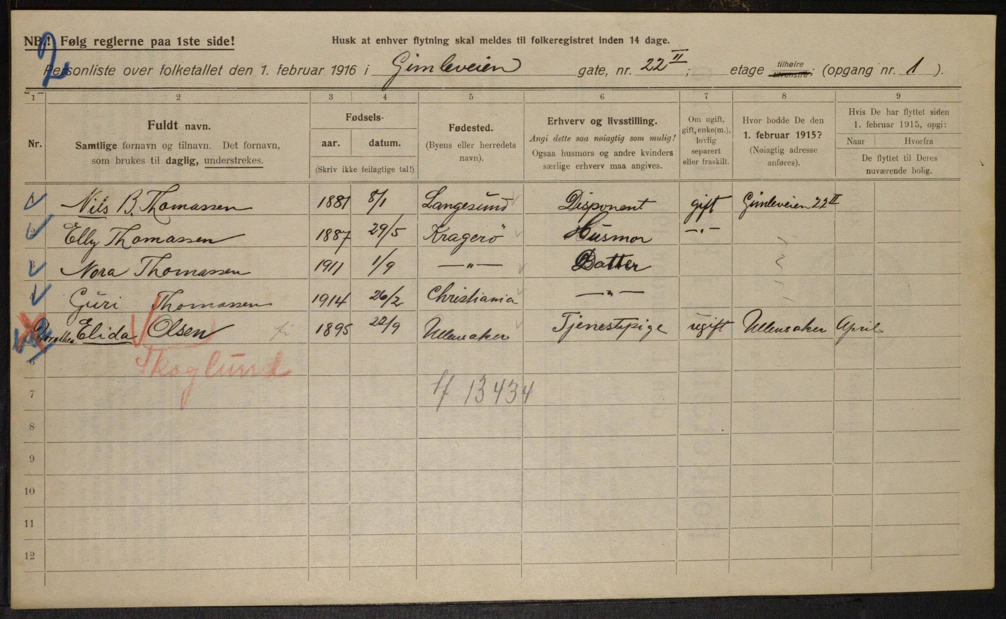 OBA, Municipal Census 1916 for Kristiania, 1916, p. 29867