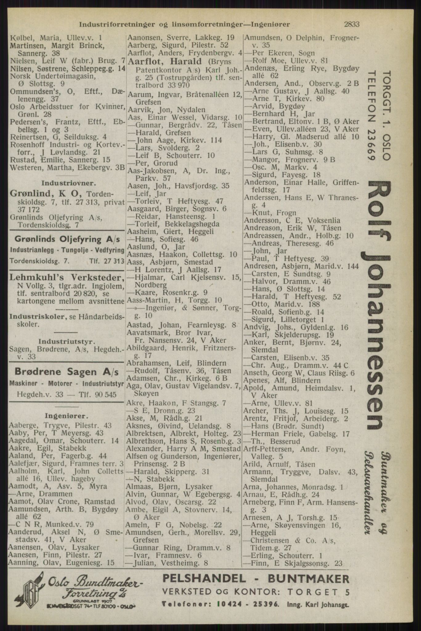 Kristiania/Oslo adressebok, PUBL/-, 1944, p. 2833