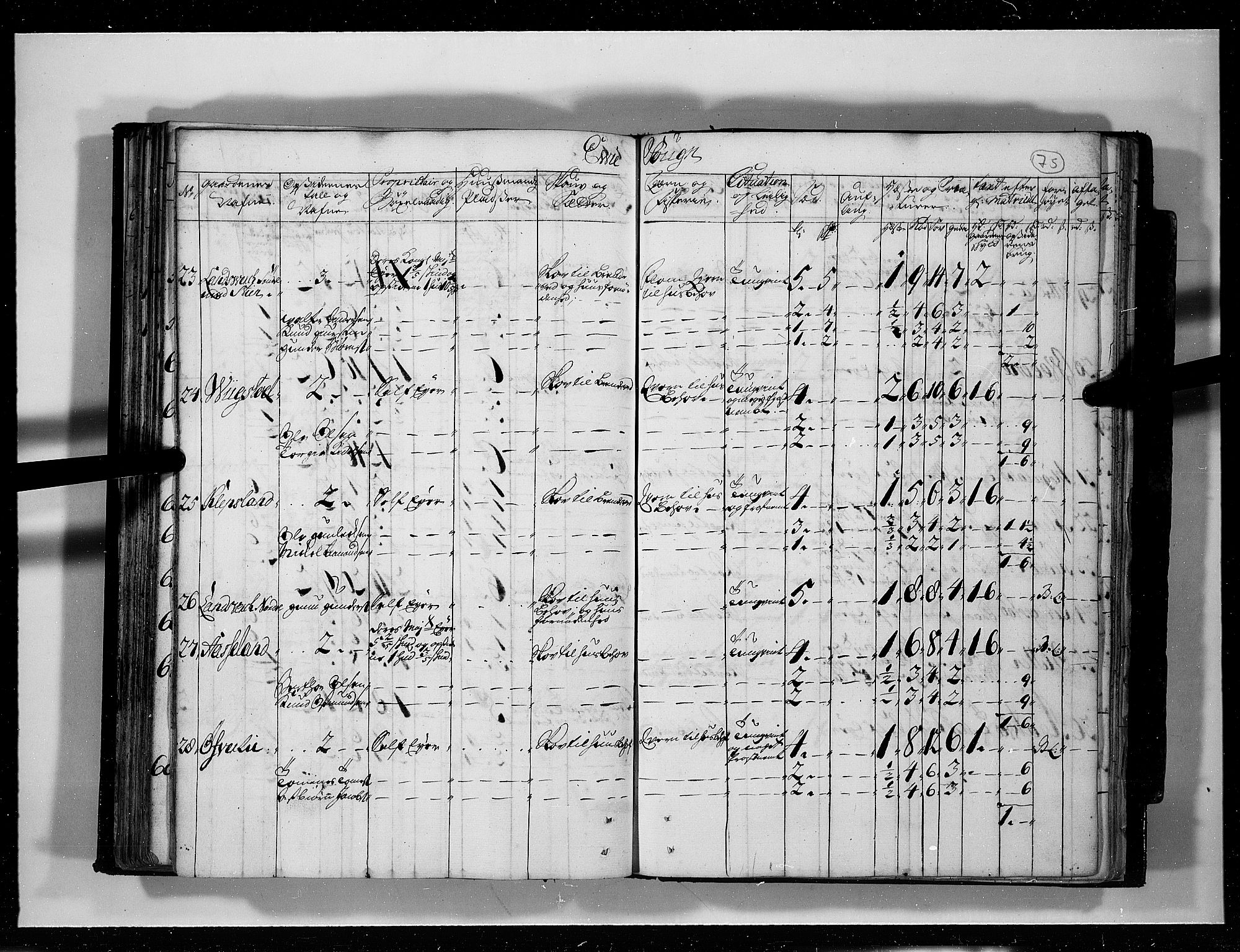 Rentekammeret inntil 1814, Realistisk ordnet avdeling, AV/RA-EA-4070/N/Nb/Nbf/L0125: Råbyggelag eksaminasjonsprotokoll, 1723, p. 74b-75a