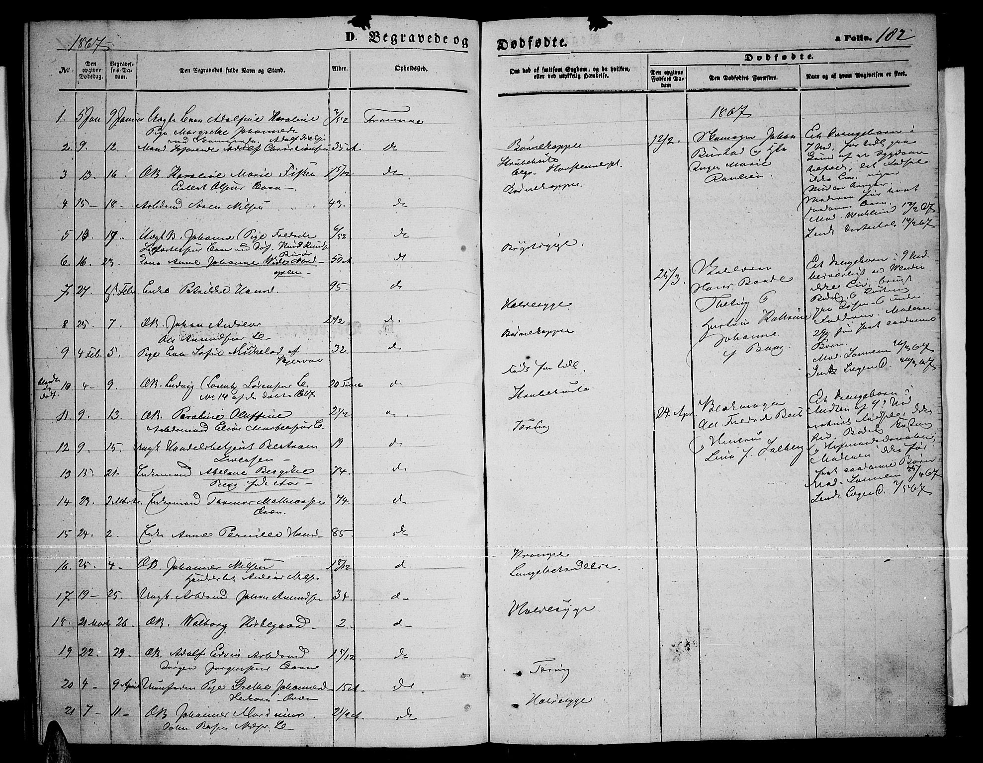 Tromsø sokneprestkontor/stiftsprosti/domprosti, SATØ/S-1343/G/Gb/L0007klokker: Parish register (copy) no. 7, 1867-1875, p. 182