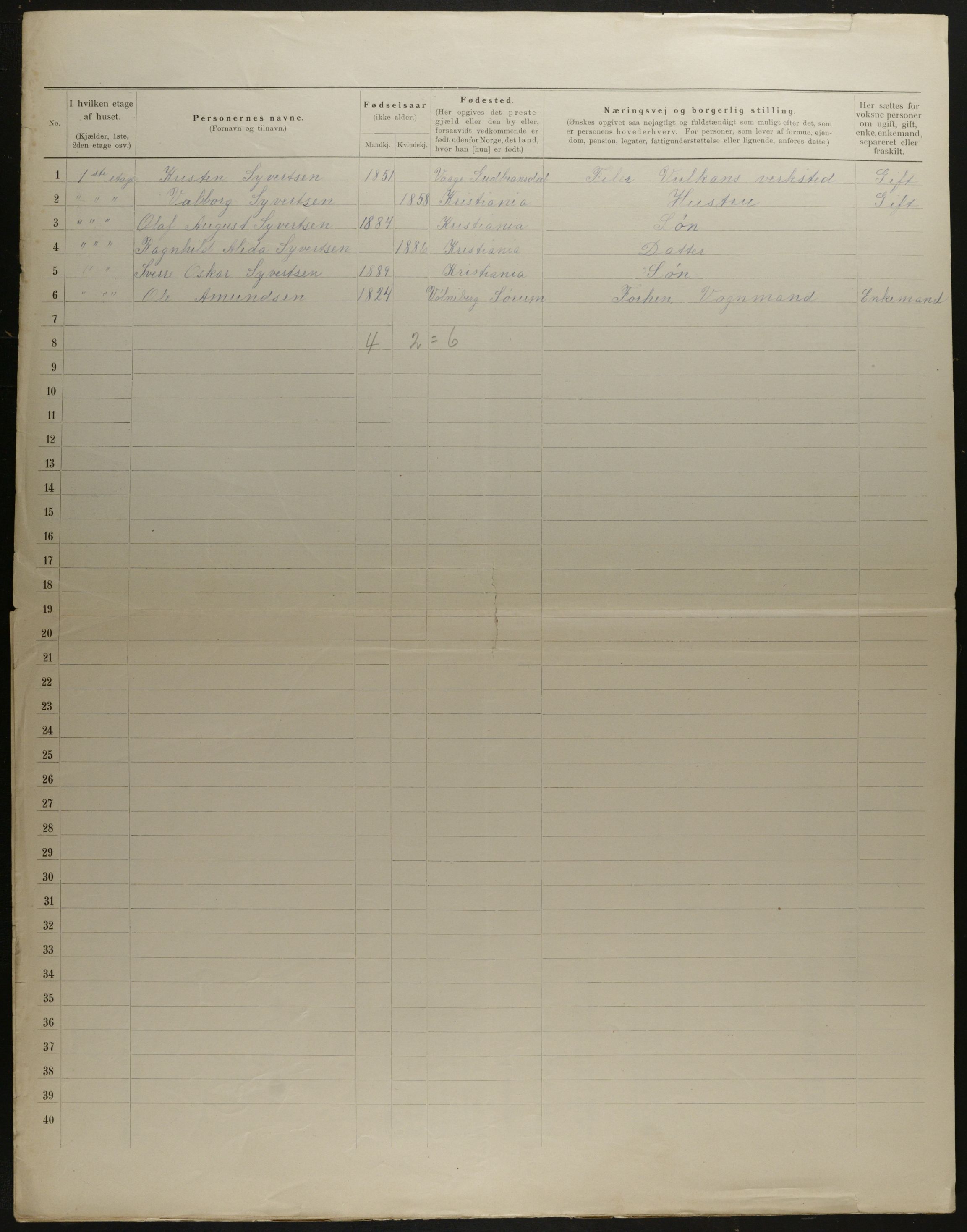 OBA, Municipal Census 1901 for Kristiania, 1901, p. 11204