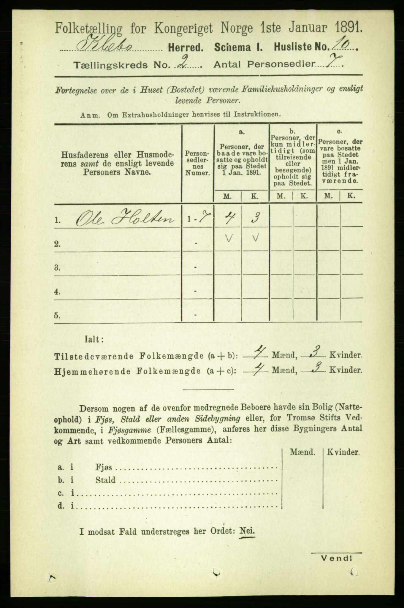 RA, 1891 census for 1662 Klæbu, 1891, p. 198