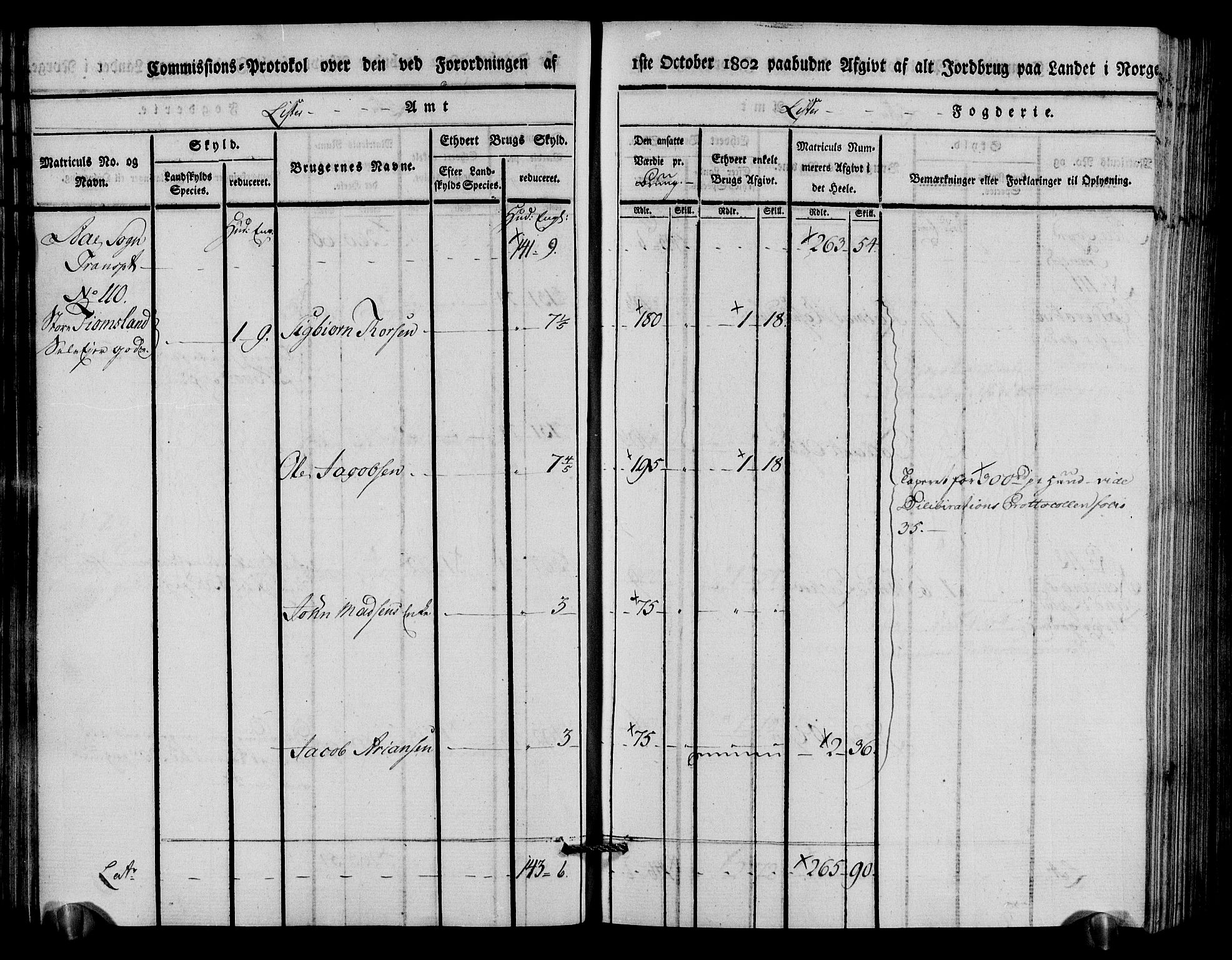 Rentekammeret inntil 1814, Realistisk ordnet avdeling, AV/RA-EA-4070/N/Ne/Nea/L0094: Lista fogderi. Kommisjonsprotokoll "Nr. 3", for Å, Austad, Hægebostad, Eiken, Grindheim og Bjelland sogn, 1803, p. 50