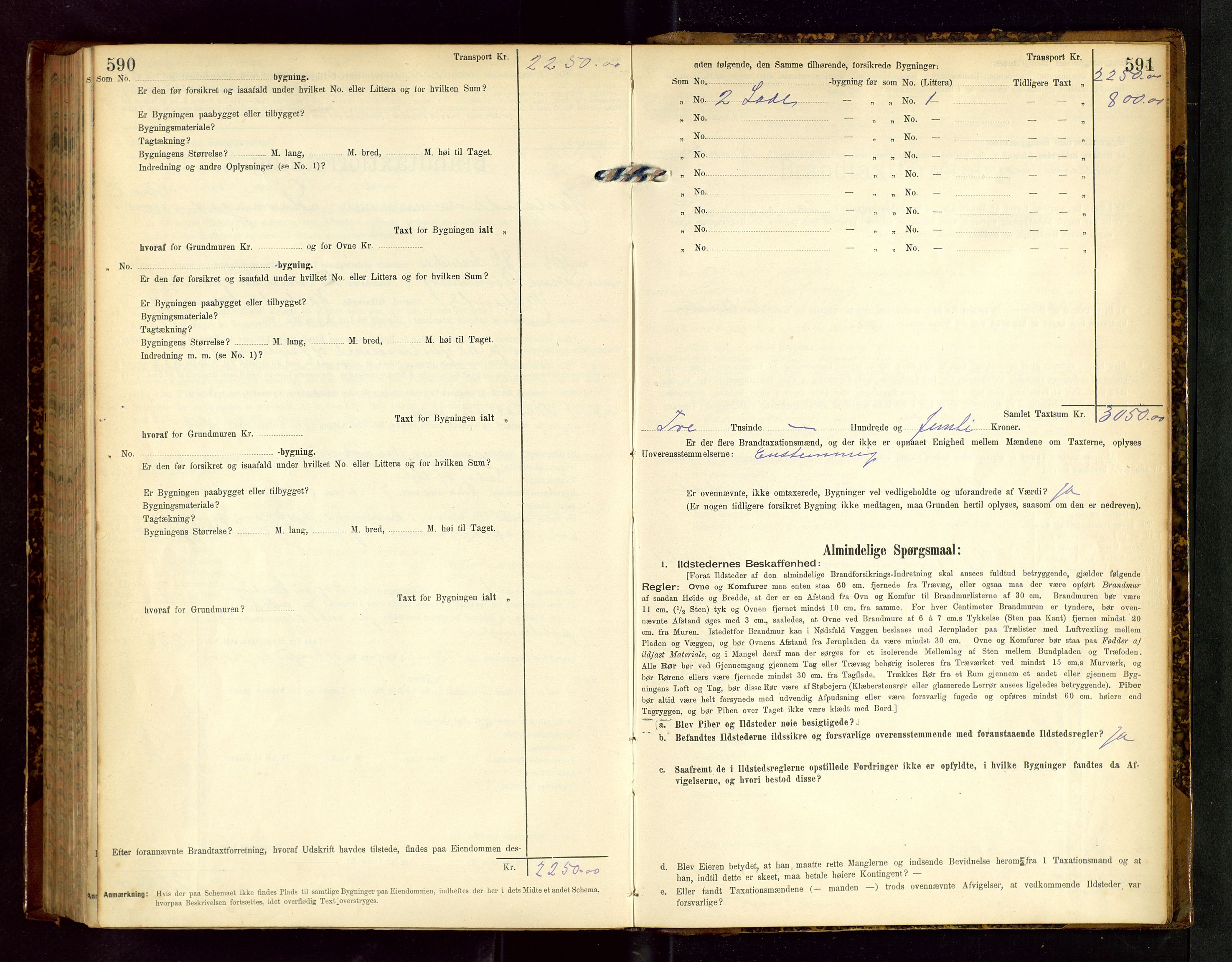 Håland lensmannskontor, SAST/A-100100/Gob/L0002: Branntakstprotokoll - skjematakst. Register i boken., 1902-1906, p. 590-591