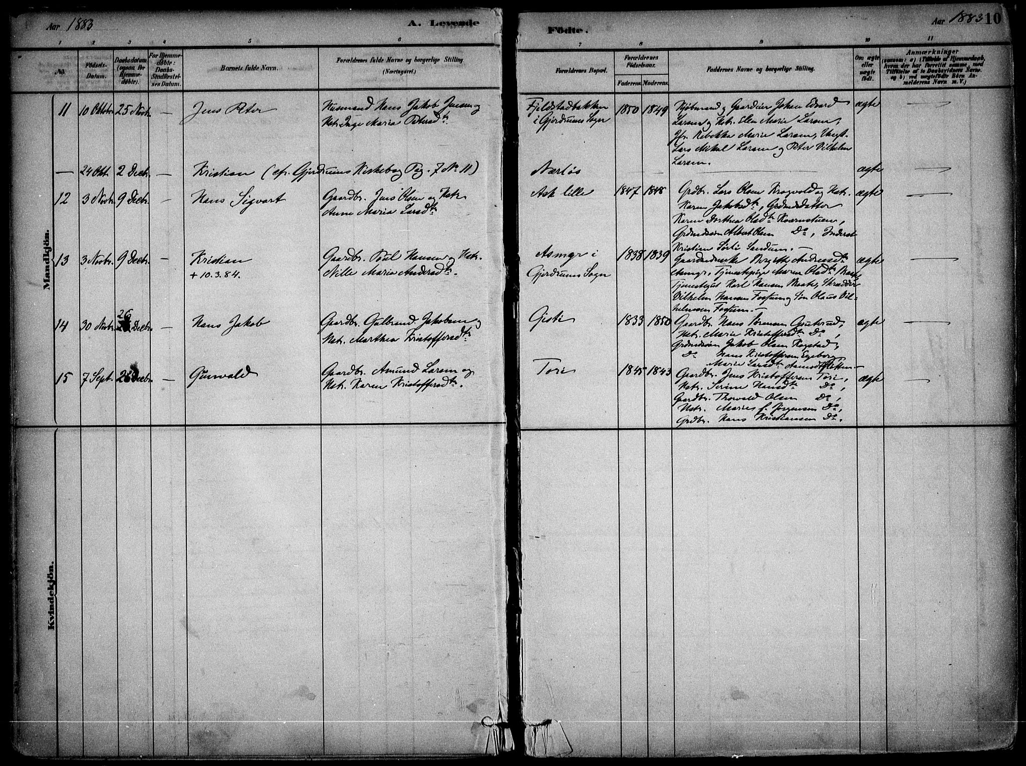 Gjerdrum prestekontor Kirkebøker, AV/SAO-A-10412b/F/Fb/L0001: Parish register (official) no. II 1, 1881-1921, p. 10