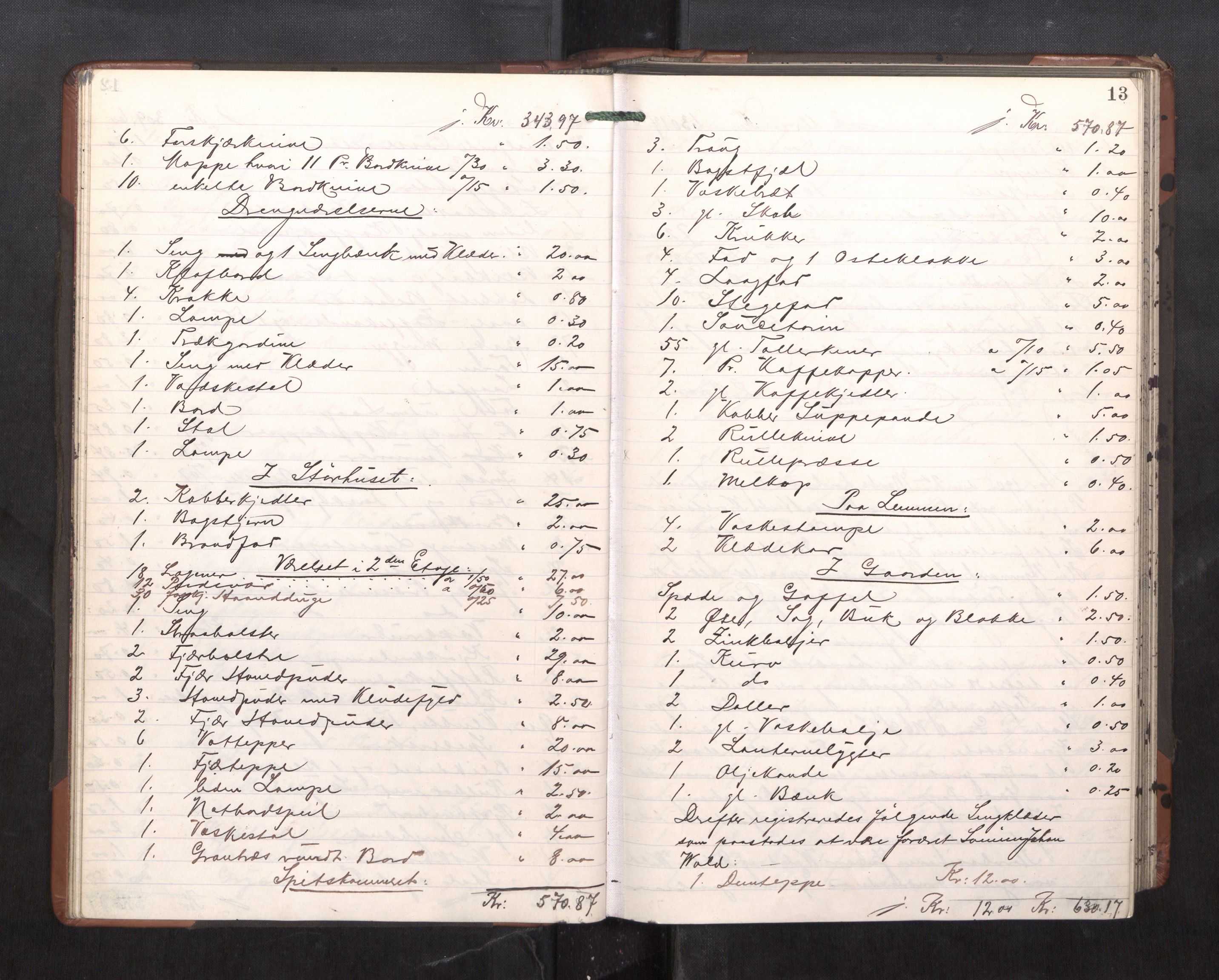 Trondheim byfogd, AV/SAT-A-0003/1/3/3C/L0023: Skifteregistreringsprotokoll - 11/2-15/5. (u/ register), 1905-1907, p. 13