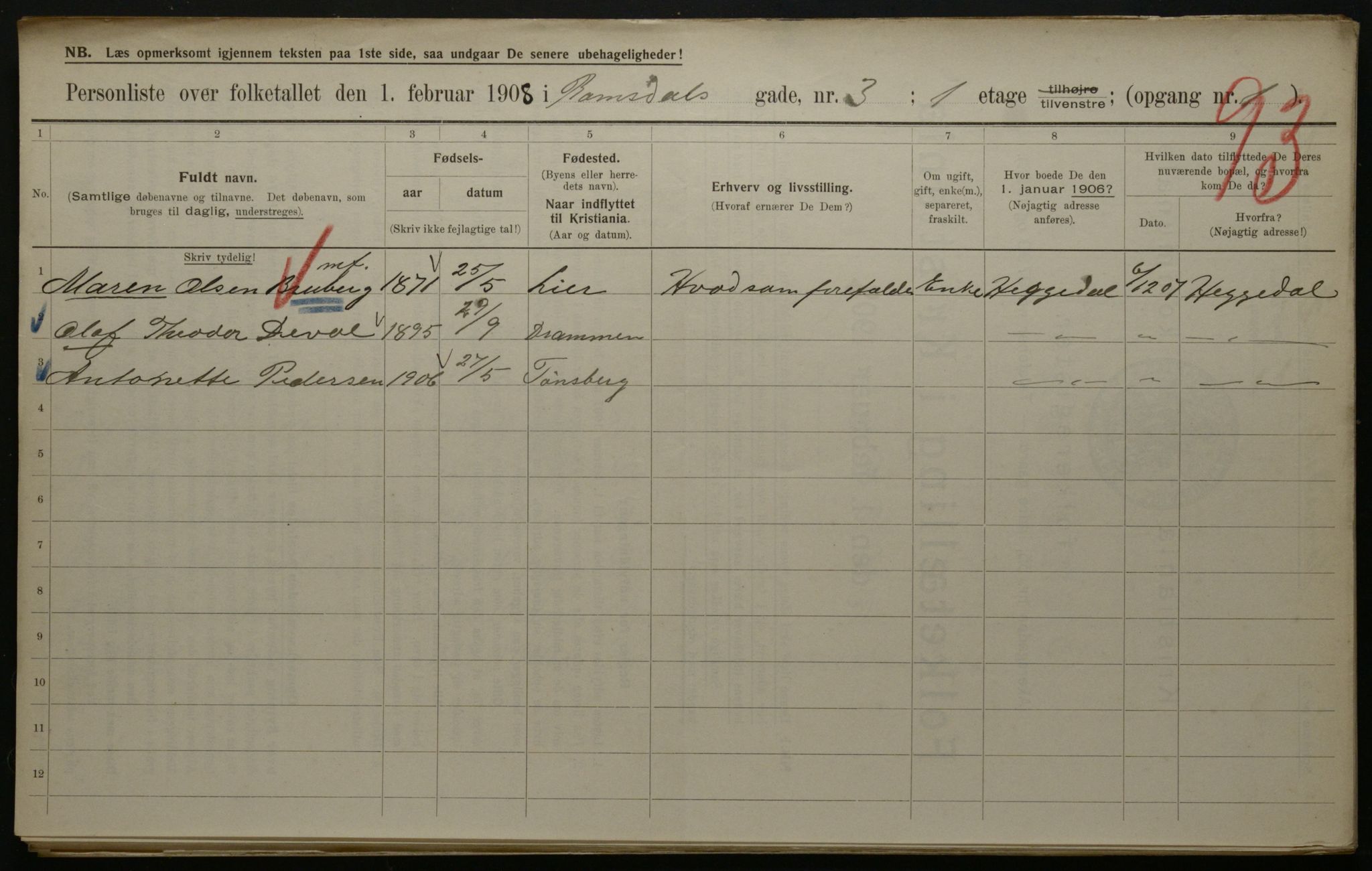 OBA, Municipal Census 1908 for Kristiania, 1908, p. 74755