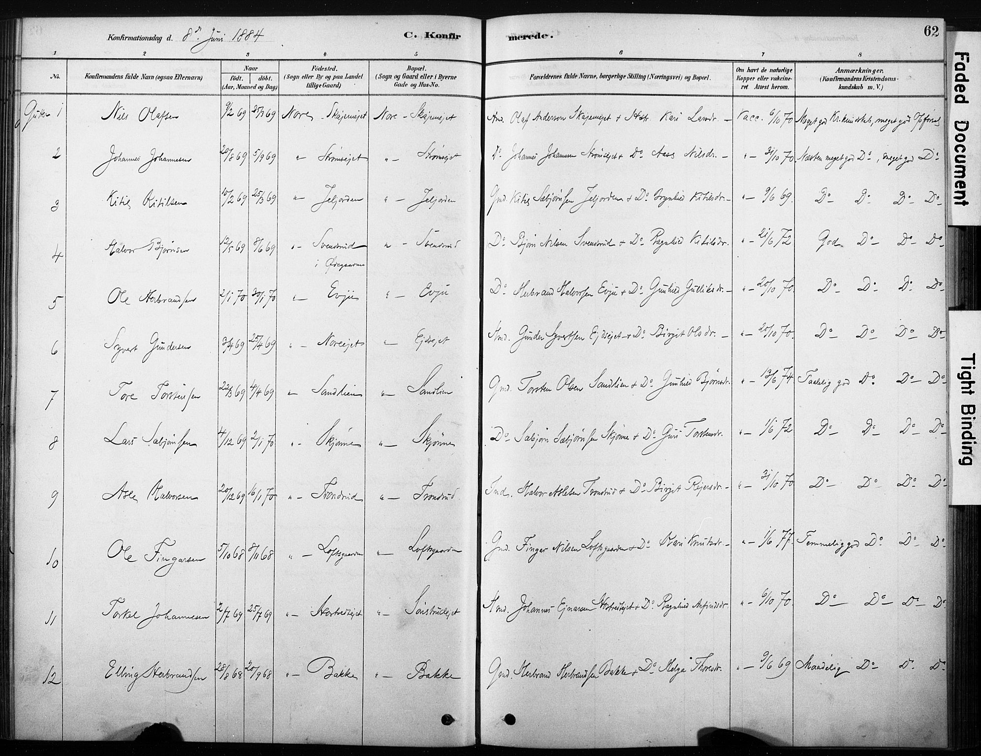 Nore kirkebøker, AV/SAKO-A-238/F/Fb/L0001: Parish register (official) no. II 1, 1878-1886, p. 62