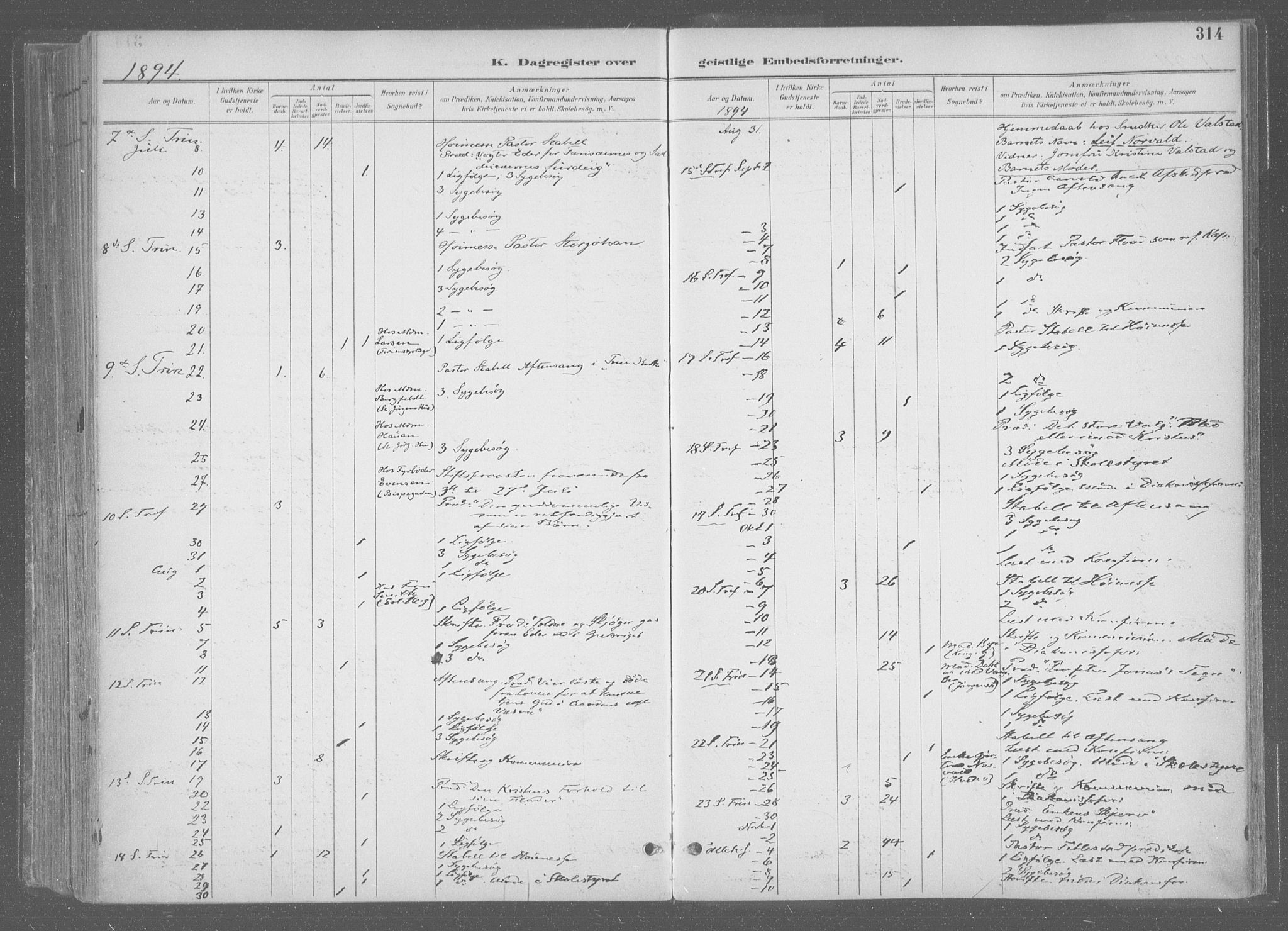 Ministerialprotokoller, klokkerbøker og fødselsregistre - Sør-Trøndelag, AV/SAT-A-1456/601/L0064: Parish register (official) no. 601A31, 1891-1911, p. 314