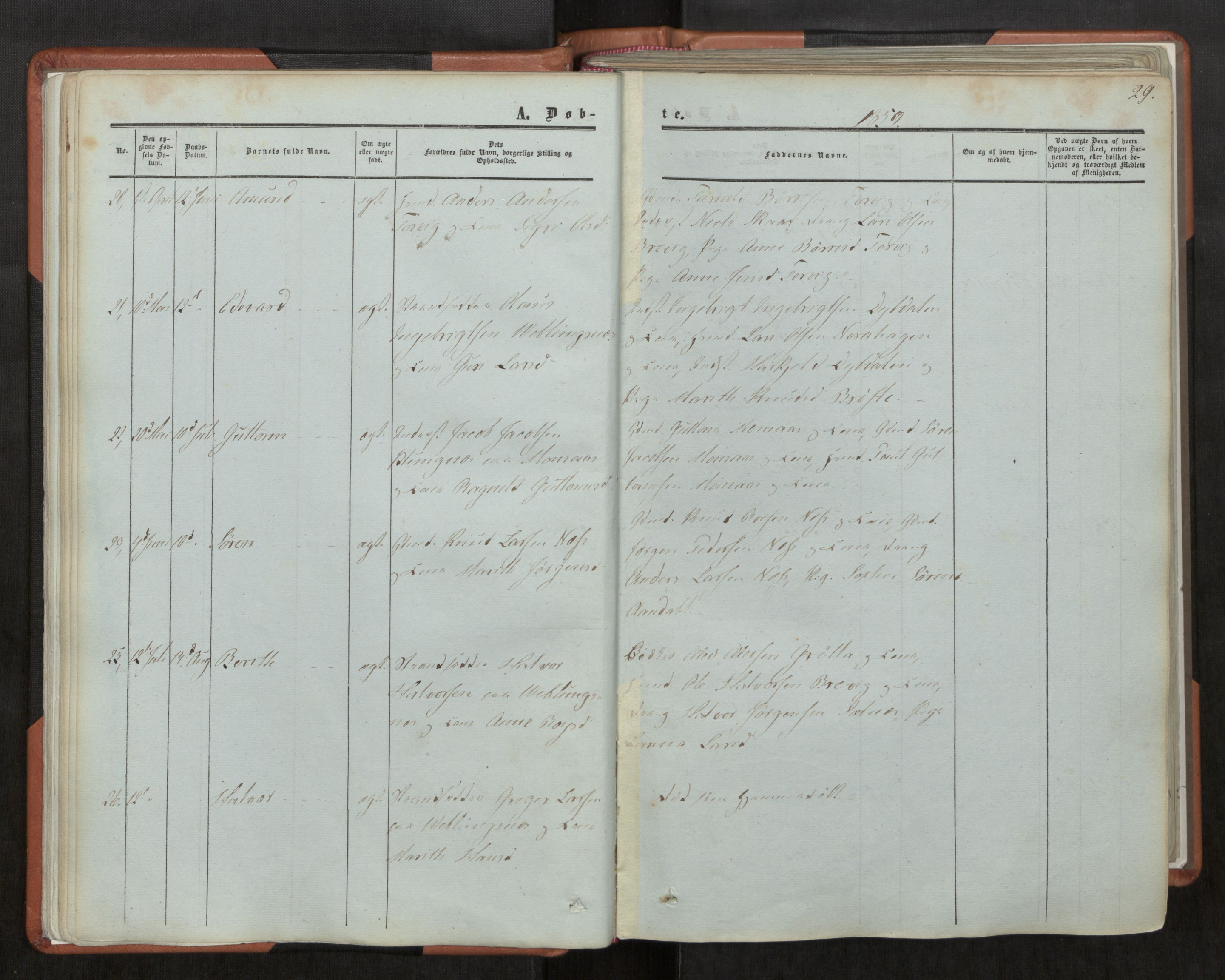 Ministerialprotokoller, klokkerbøker og fødselsregistre - Møre og Romsdal, AV/SAT-A-1454/544/L0572: Parish register (official) no. 544A05, 1854-1886, p. 29