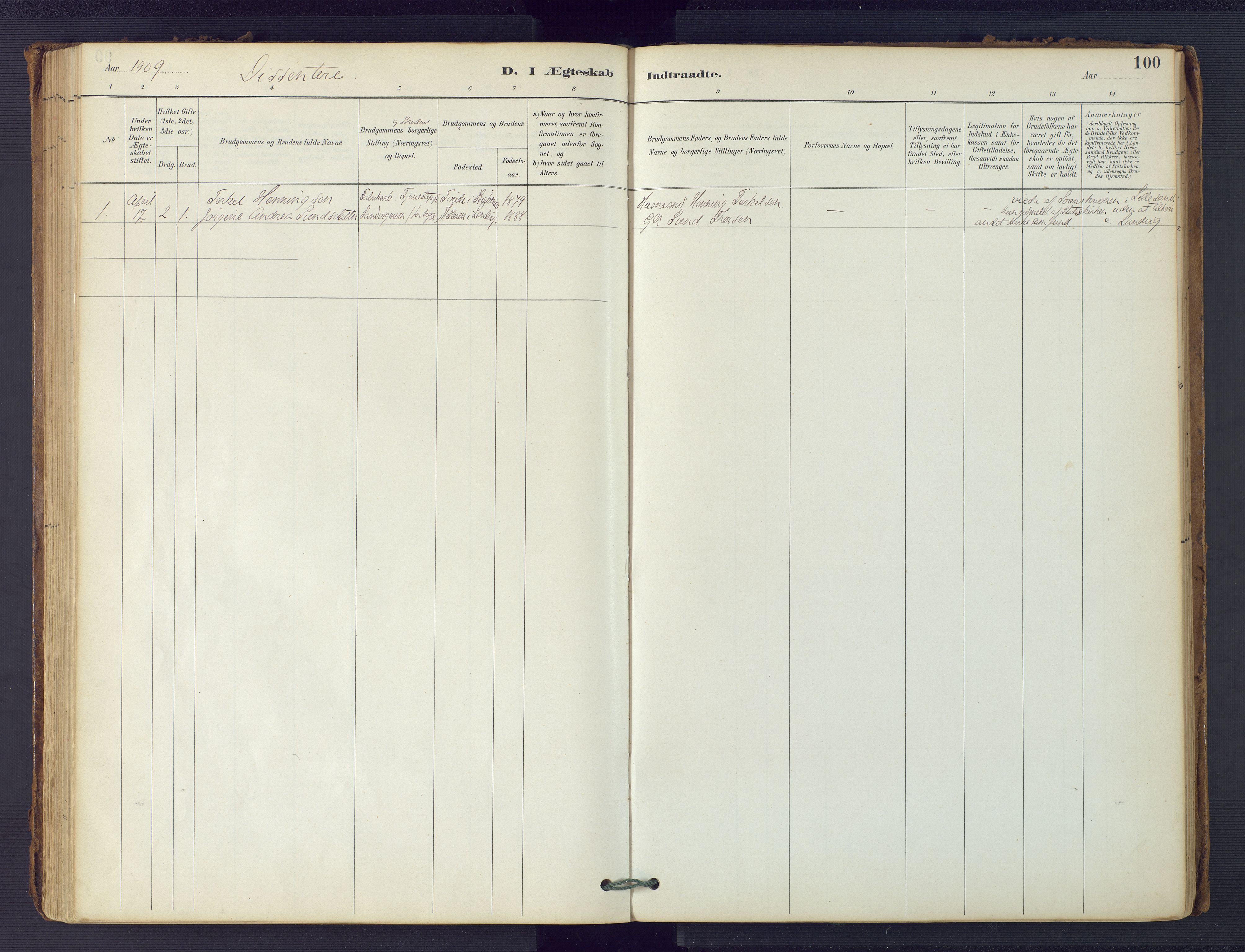 Hommedal sokneprestkontor, AV/SAK-1111-0023/F/Fa/Faa/L0003: Parish register (official) no. A 3, 1885-1916, p. 100