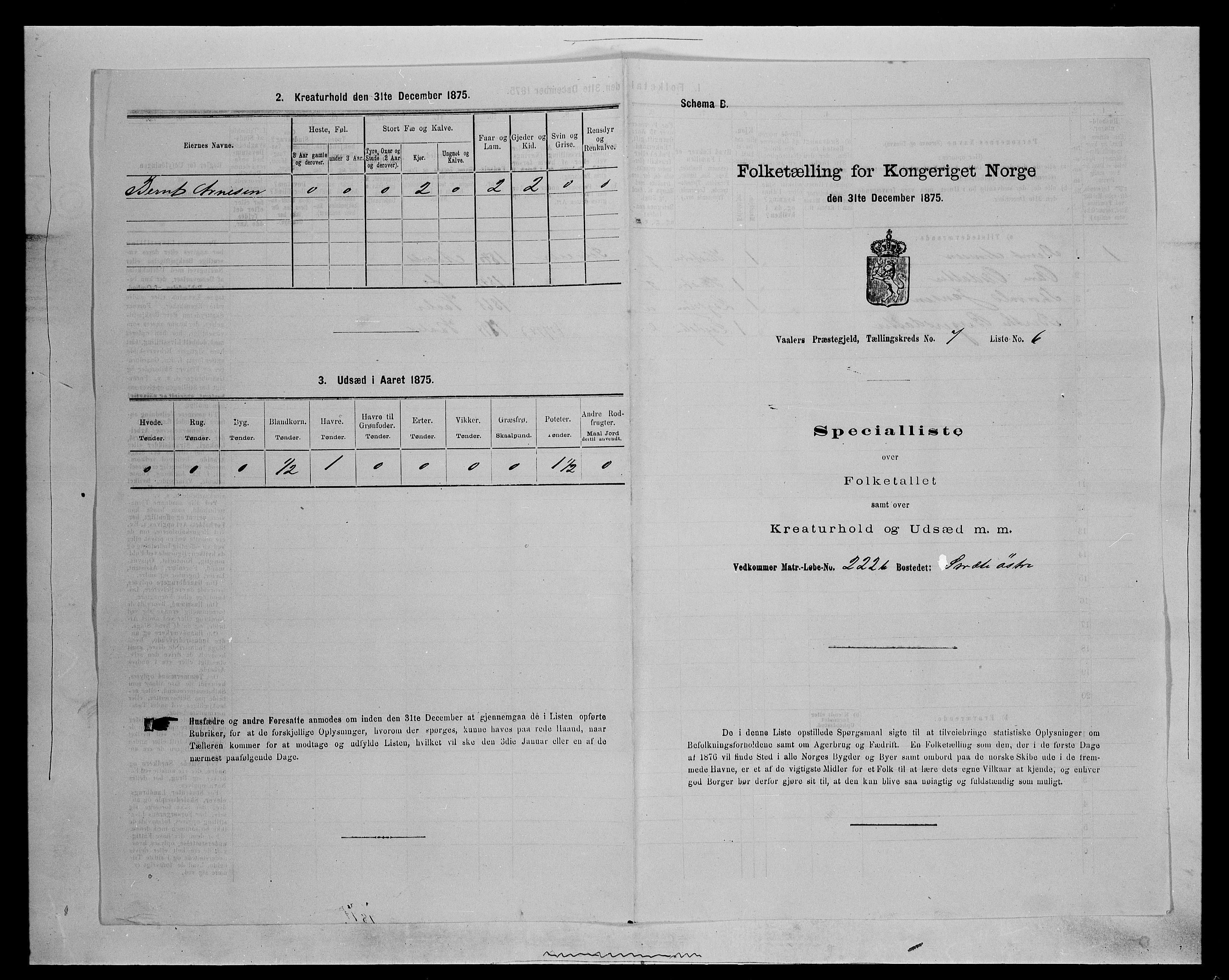 SAH, 1875 census for 0426P Våler parish (Hedmark), 1875, p. 890