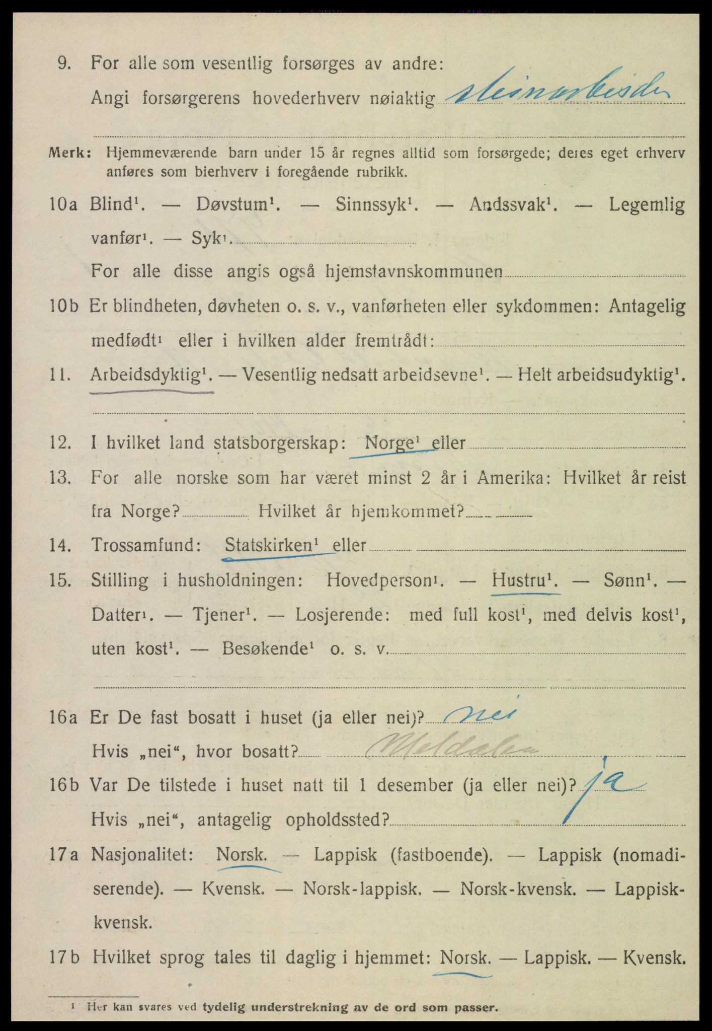 SAT, 1920 census for Åsen, 1920, p. 1703