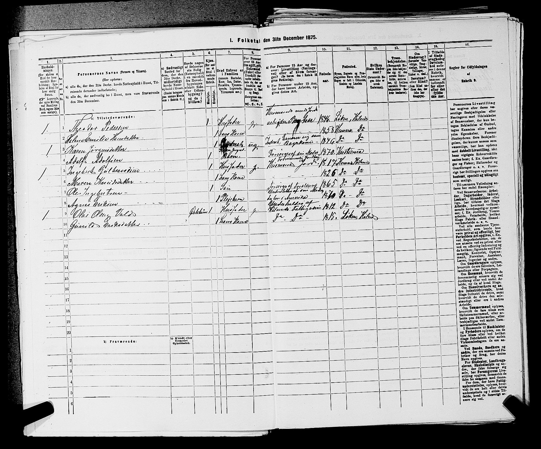 RA, 1875 census for 0221P Høland, 1875, p. 1657