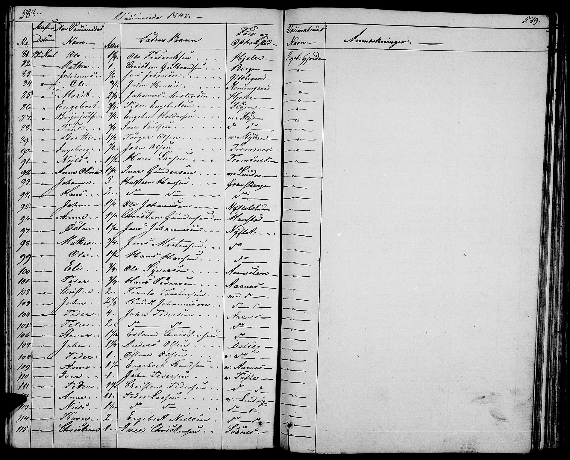 Ringebu prestekontor, AV/SAH-PREST-082/H/Ha/Hab/L0002: Parish register (copy) no. 2, 1839-1853, p. 588-589