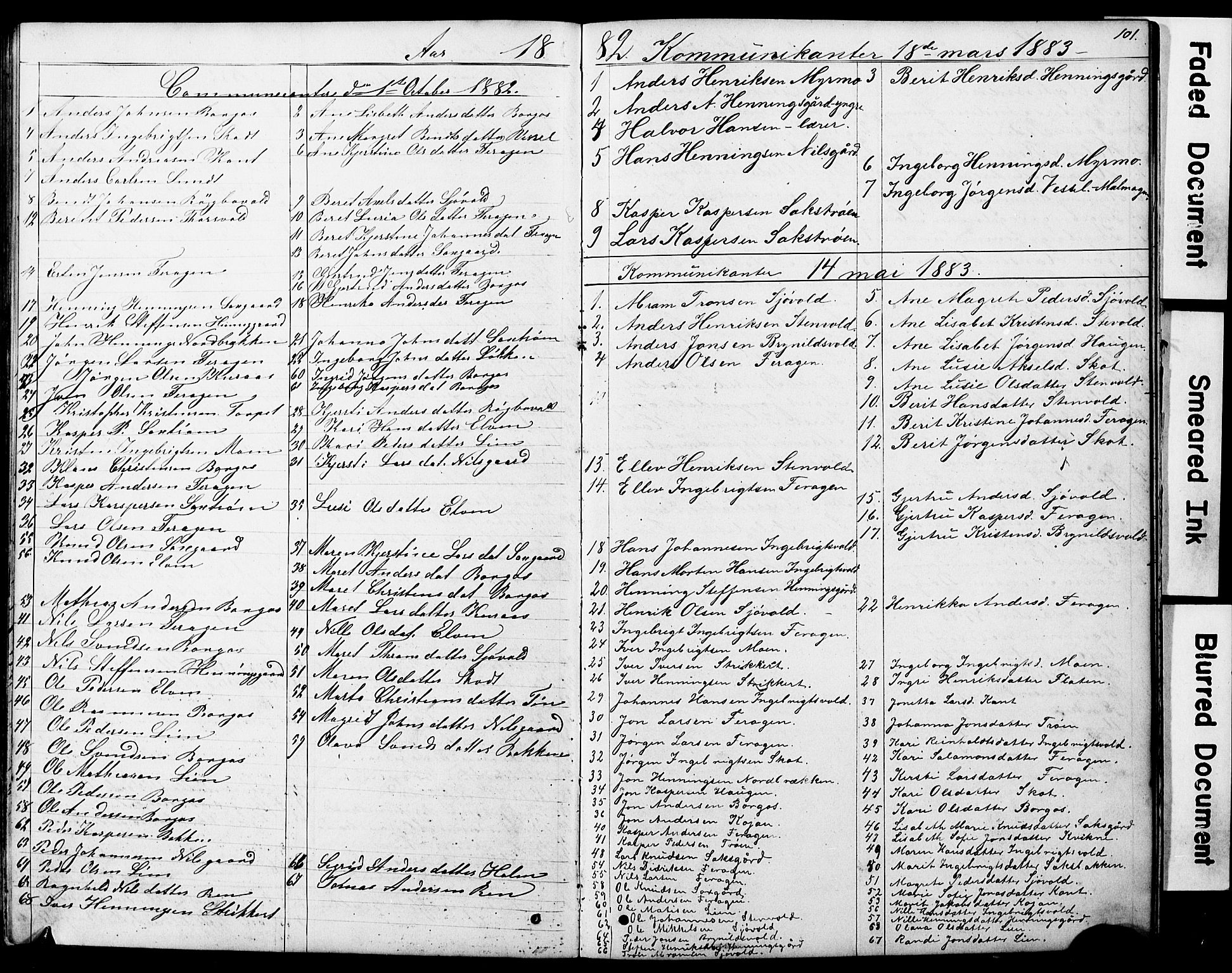 Ministerialprotokoller, klokkerbøker og fødselsregistre - Sør-Trøndelag, SAT/A-1456/683/L0949: Parish register (copy) no. 683C01, 1880-1896, p. 101