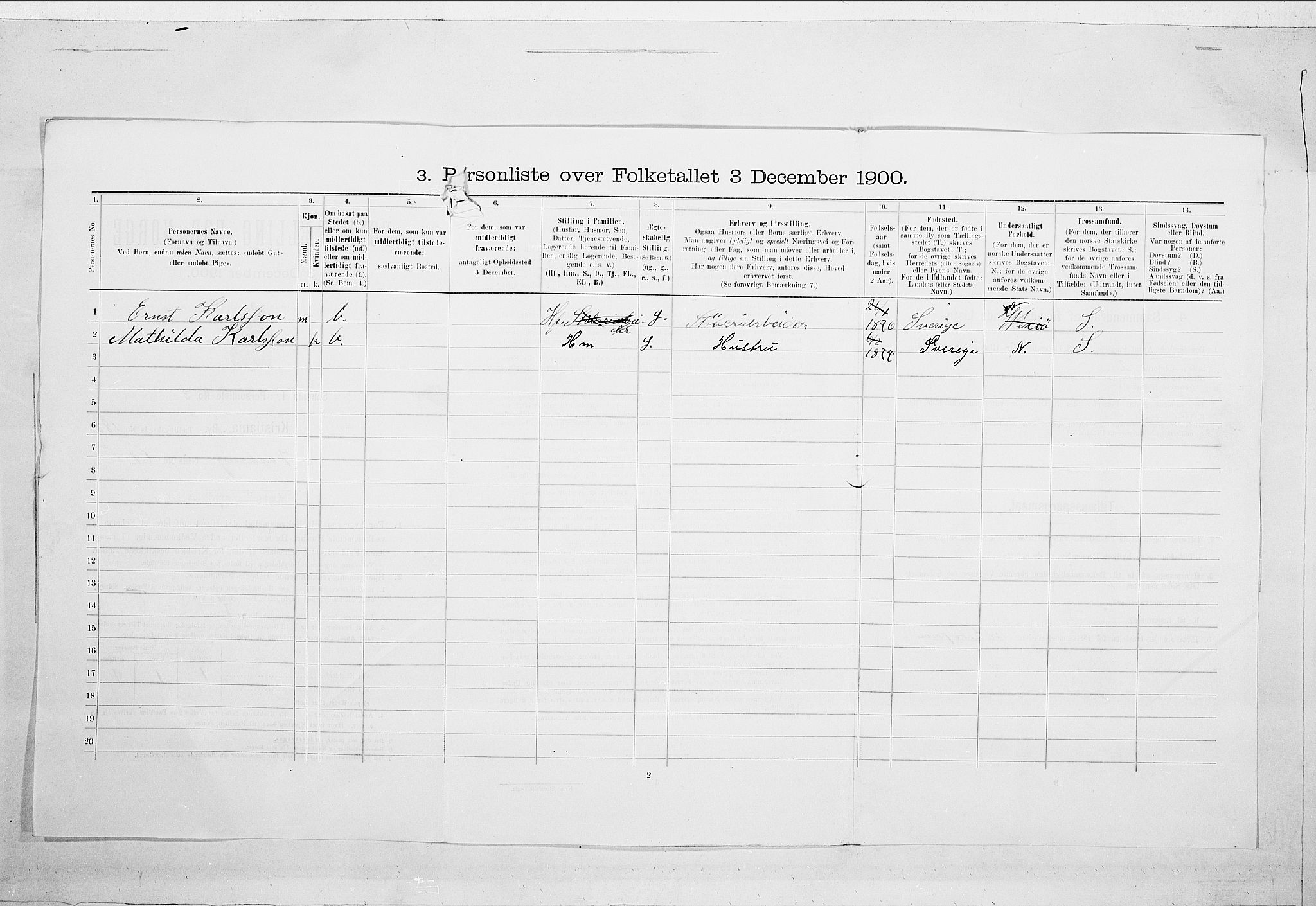 SAO, 1900 census for Kristiania, 1900, p. 109833