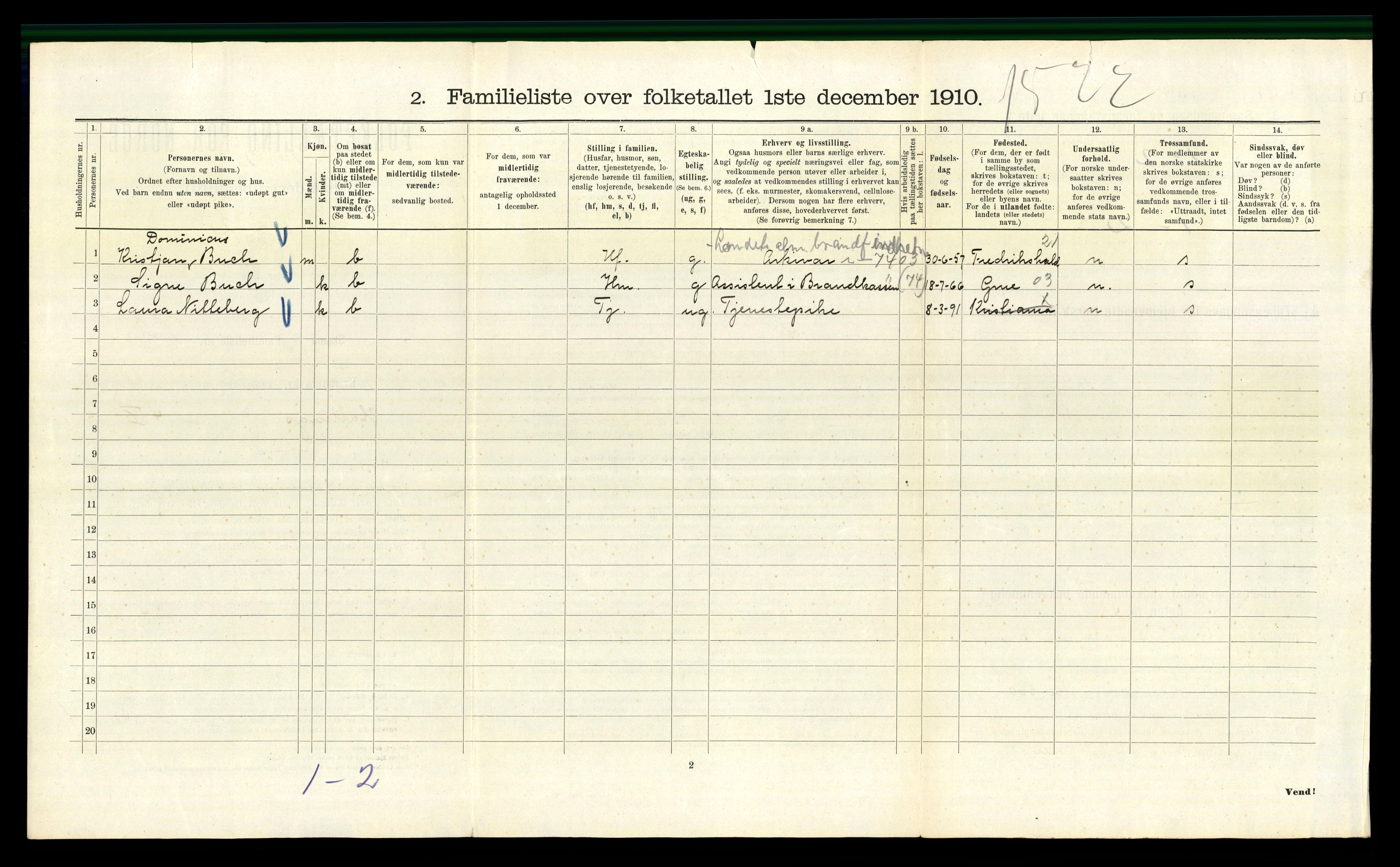 RA, 1910 census for Kristiania, 1910, p. 33128