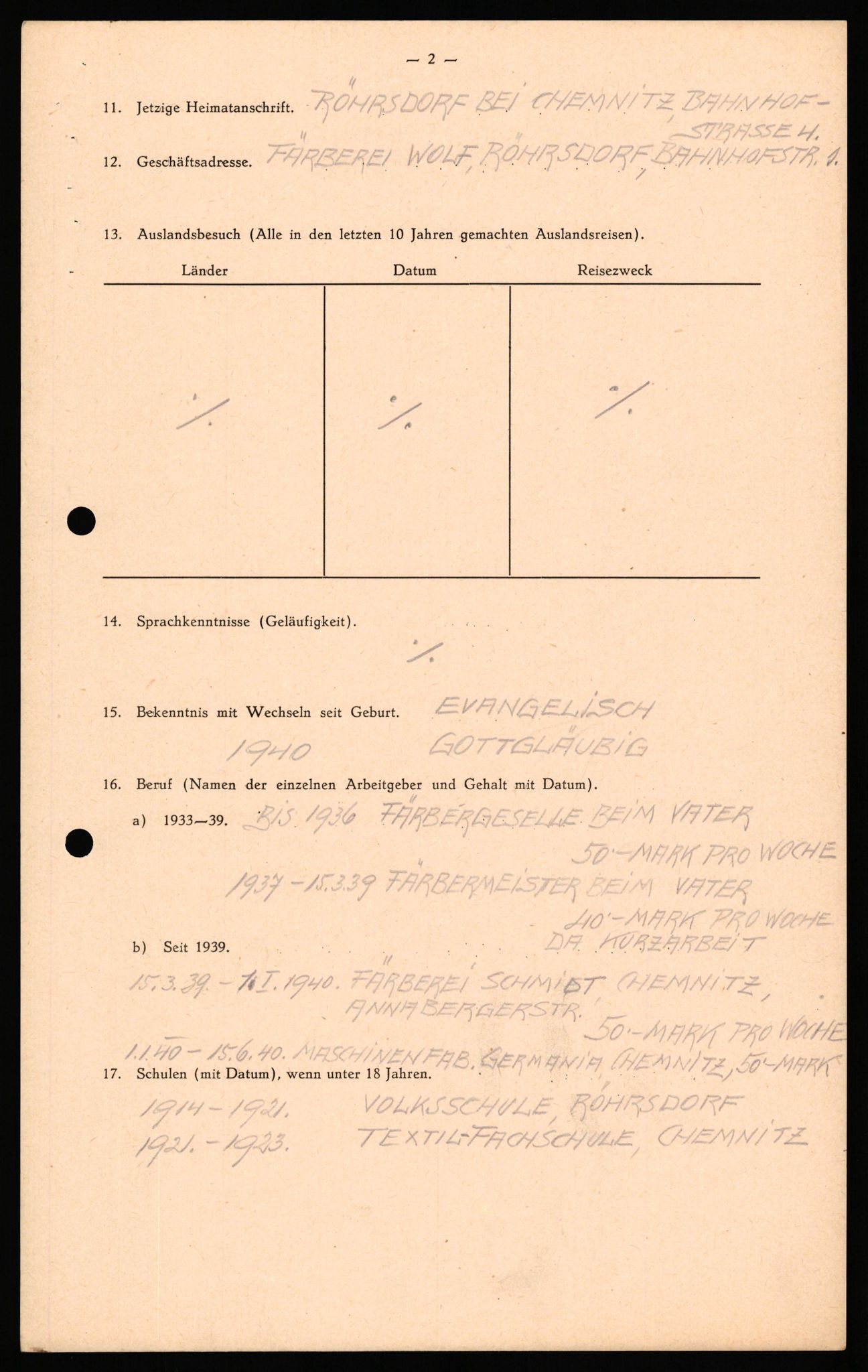 Forsvaret, Forsvarets overkommando II, AV/RA-RAFA-3915/D/Db/L0036: CI Questionaires. Tyske okkupasjonsstyrker i Norge. Tyskere., 1945-1946, p. 398