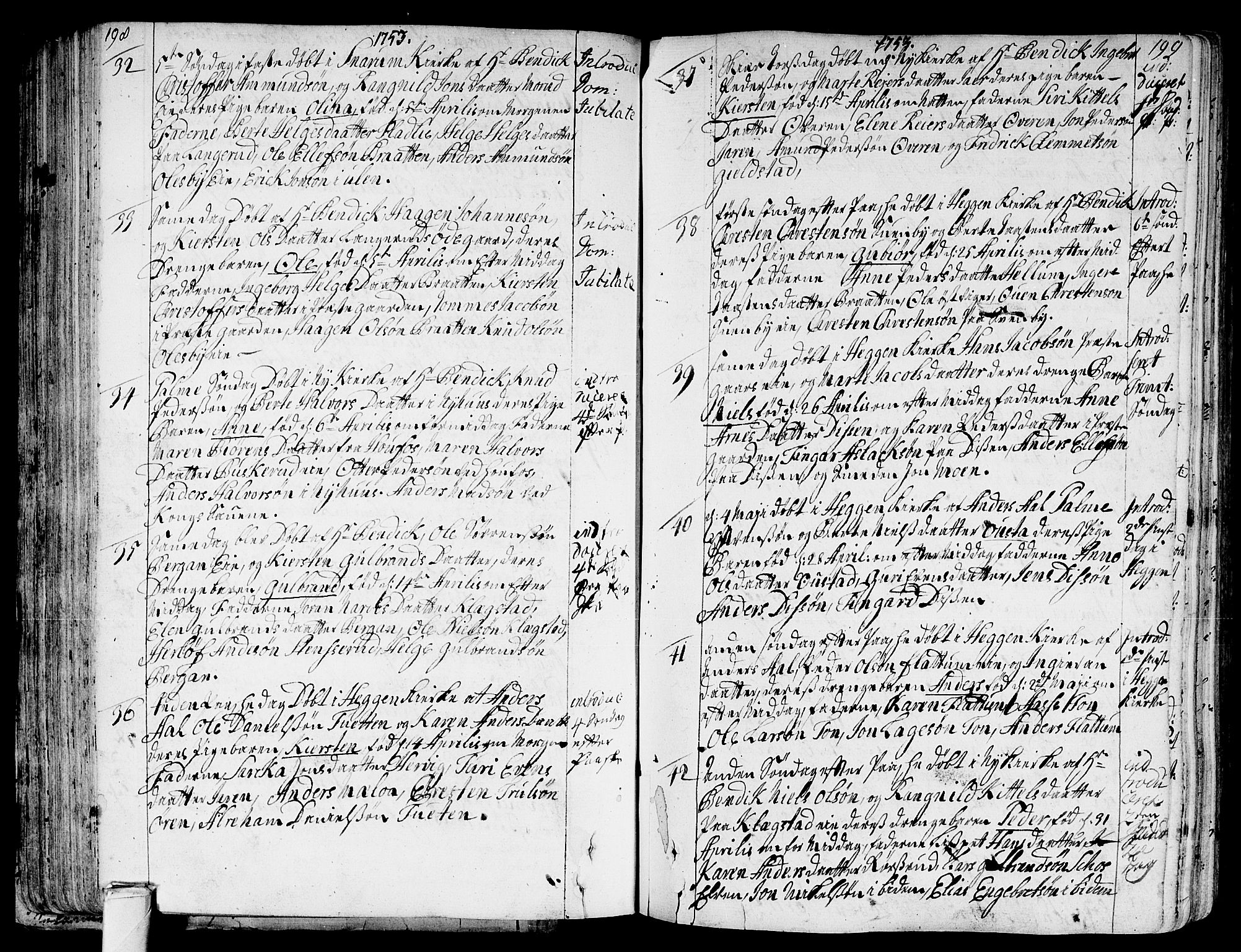Modum kirkebøker, SAKO/A-234/F/Fa/L0002: Parish register (official) no. 2, 1741-1782, p. 198-199
