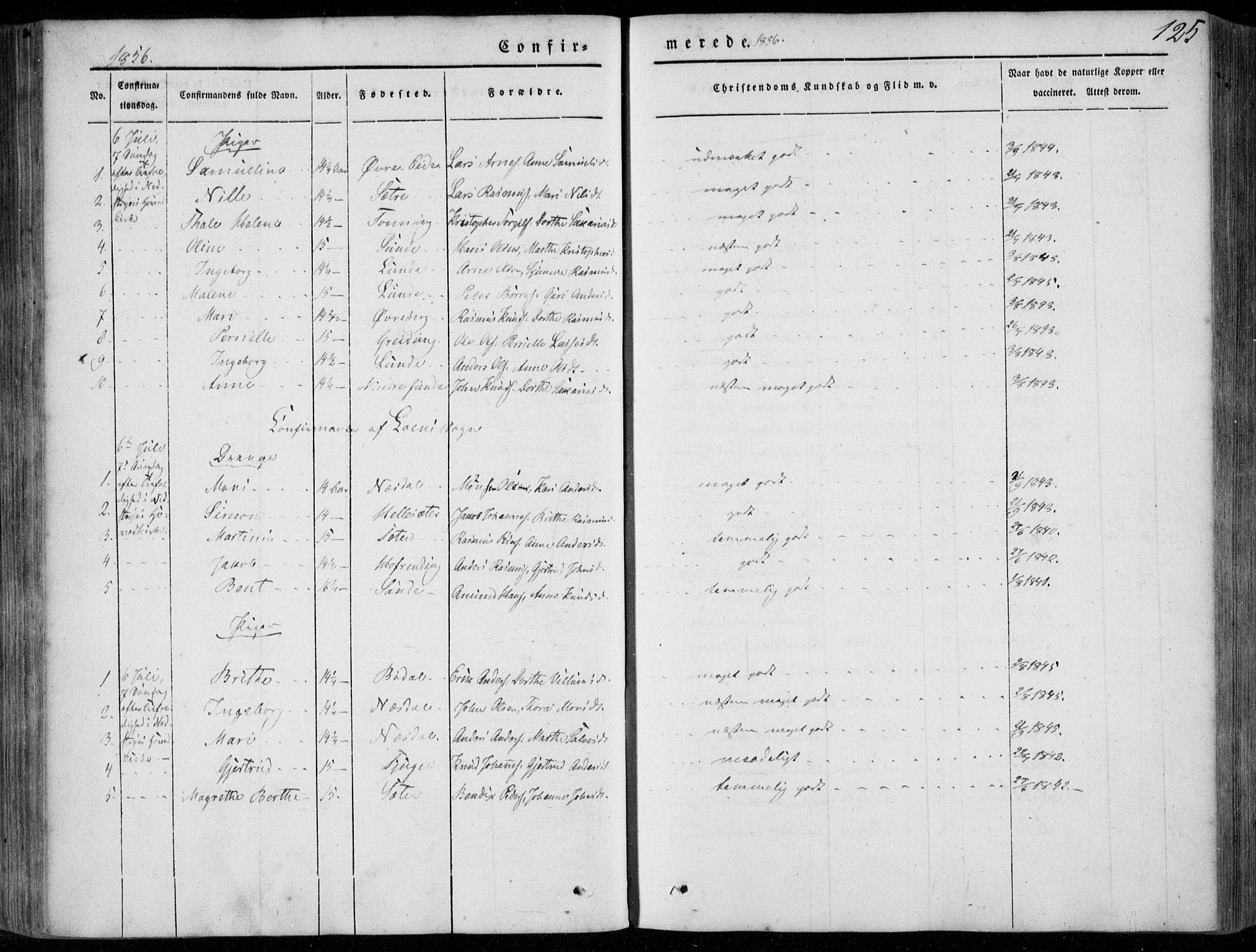 Stryn Sokneprestembete, AV/SAB-A-82501: Parish register (official) no. A 2, 1844-1861, p. 125