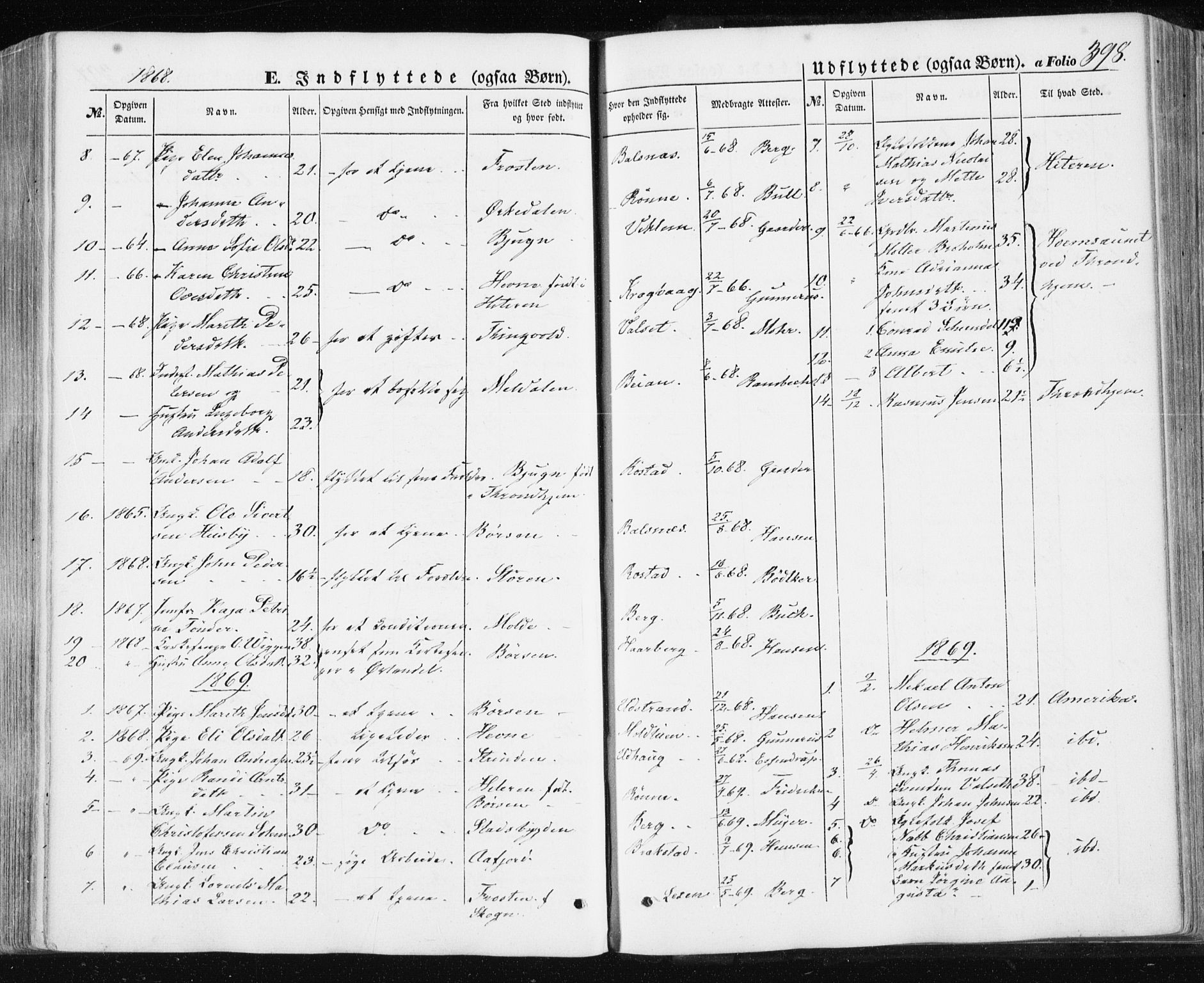 Ministerialprotokoller, klokkerbøker og fødselsregistre - Sør-Trøndelag, SAT/A-1456/659/L0737: Parish register (official) no. 659A07, 1857-1875, p. 398