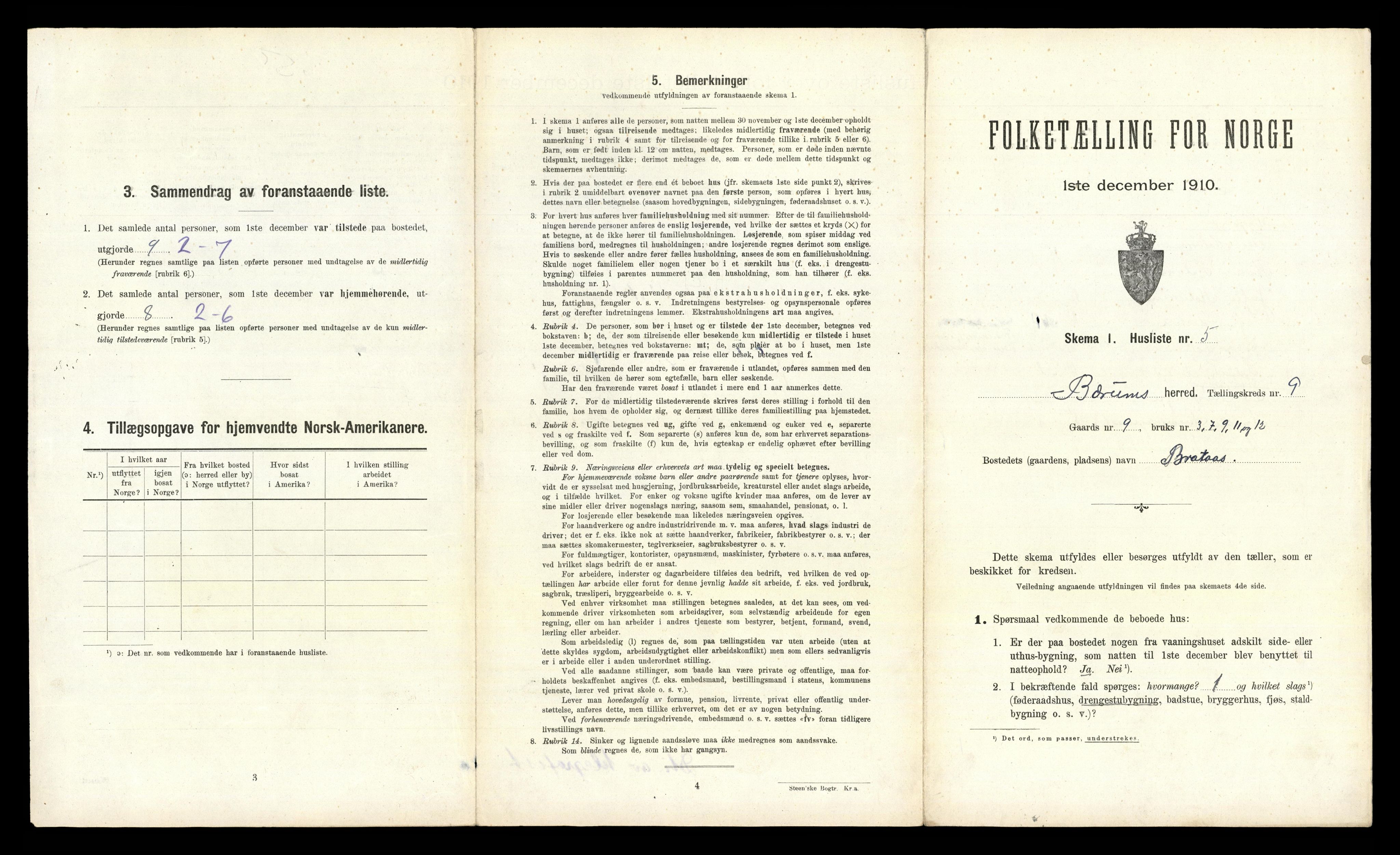 RA, 1910 census for Bærum, 1910, p. 1449