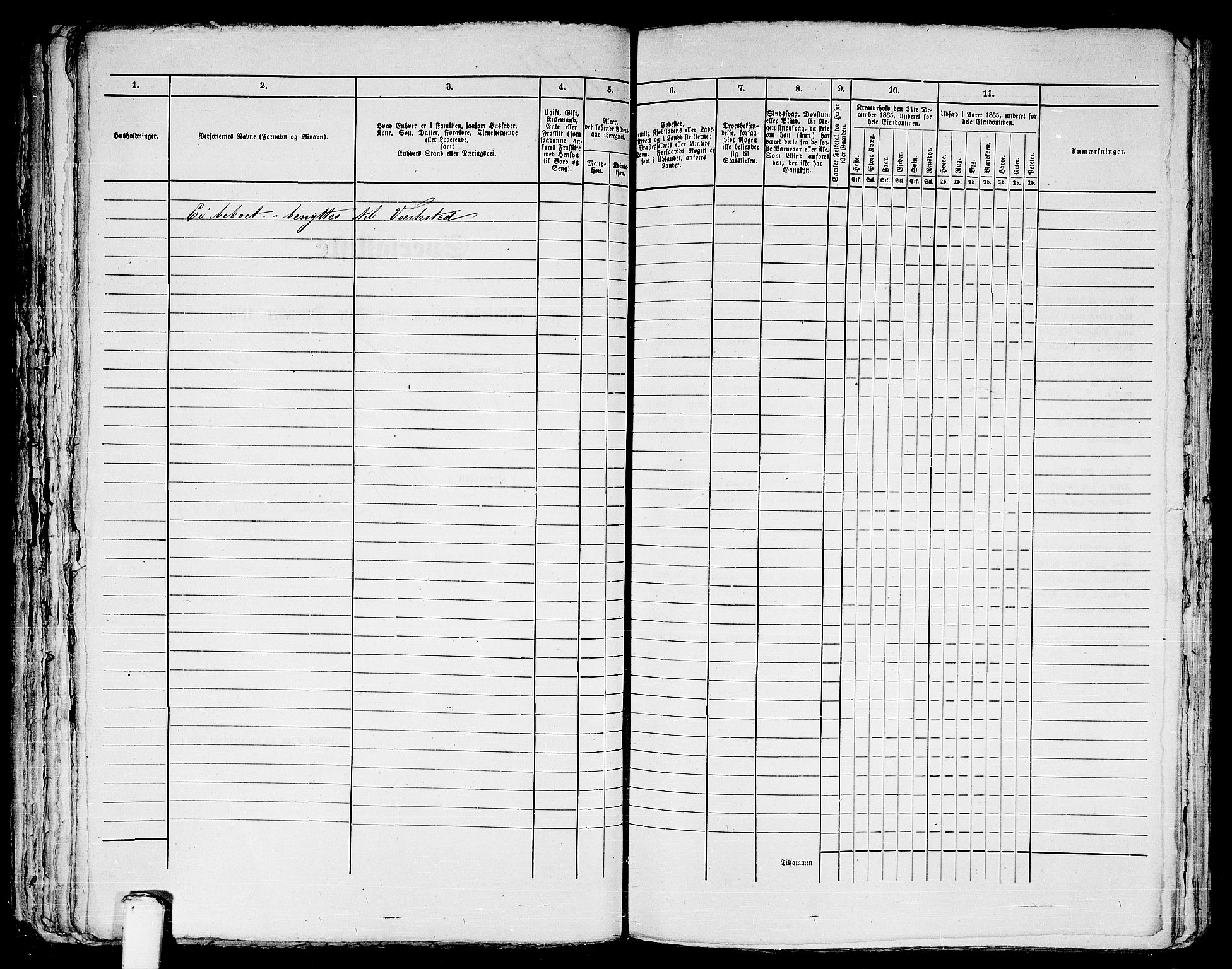 RA, 1865 census for Bergen, 1865, p. 1187