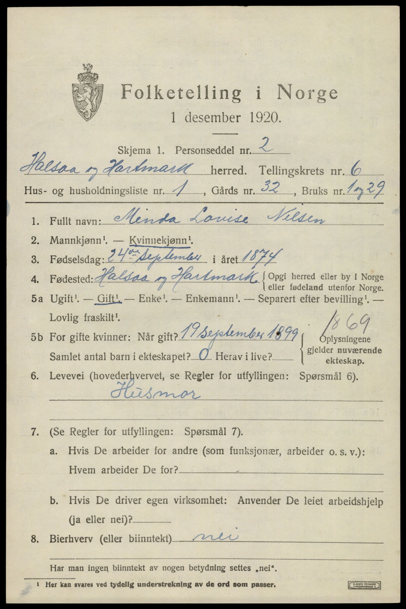 SAK, 1920 census for Halse og Harkmark, 1920, p. 3402