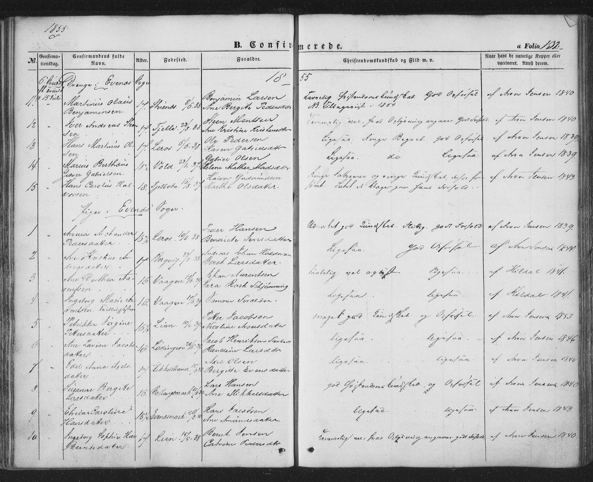 Ministerialprotokoller, klokkerbøker og fødselsregistre - Nordland, AV/SAT-A-1459/863/L0895: Parish register (official) no. 863A07, 1851-1860, p. 132