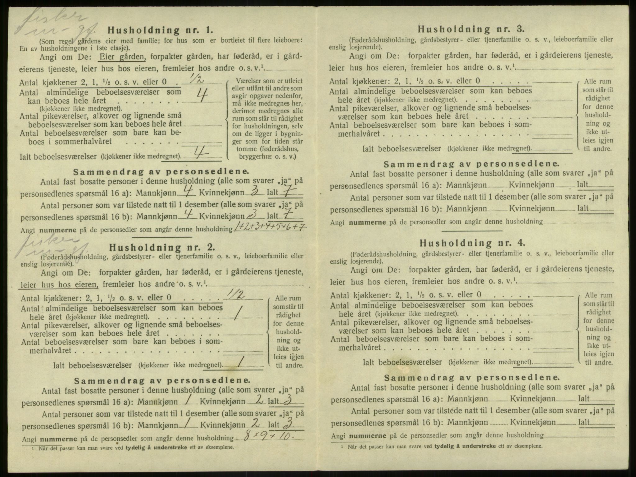 SAB, 1920 census for Bremanger, 1920, p. 627