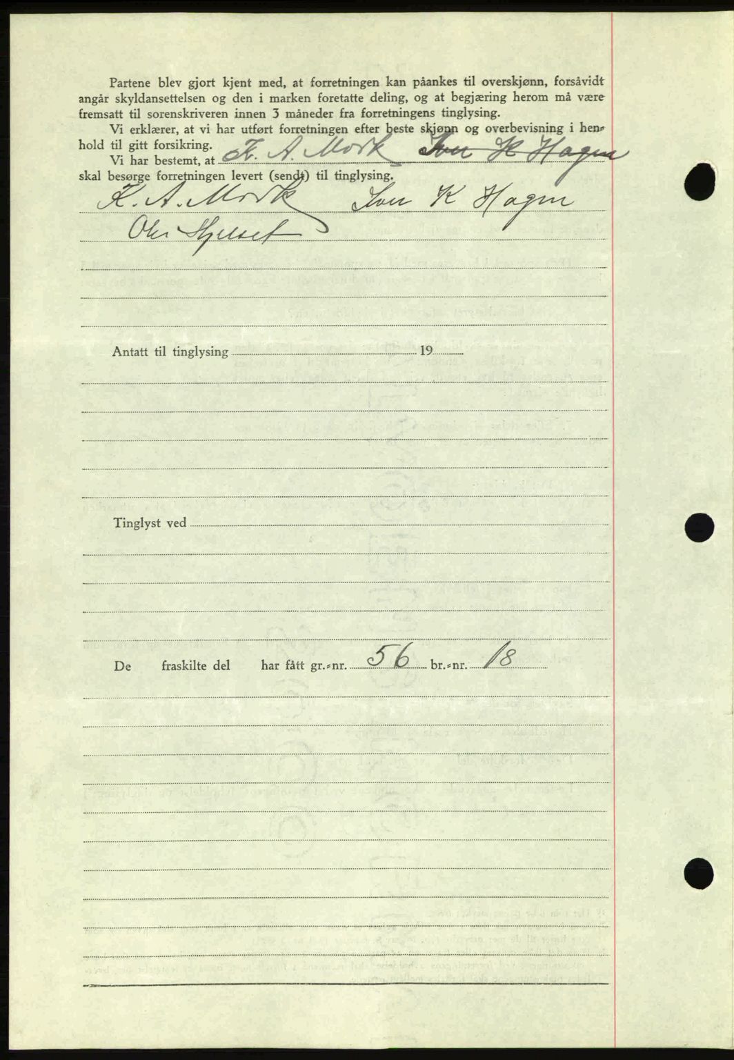 Romsdal sorenskriveri, AV/SAT-A-4149/1/2/2C: Mortgage book no. A11, 1941-1942, Diary no: : 2265/1941