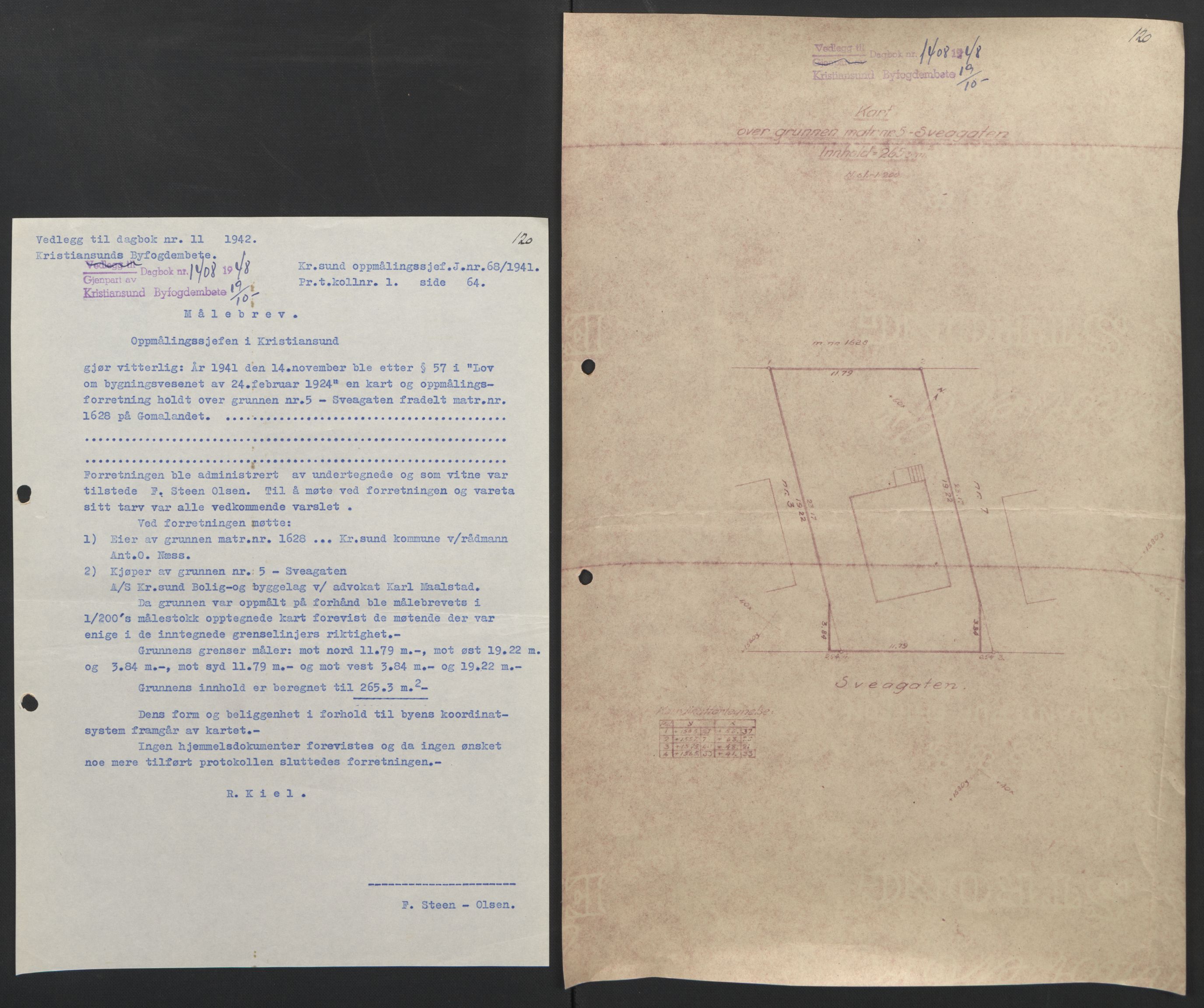 Kristiansund byfogd, AV/SAT-A-4587/A/27: Mortgage book no. 42, 1947-1950, Diary no: : 1408/1948