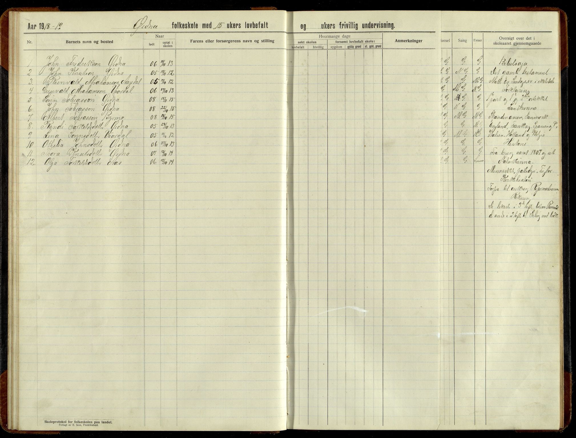 Grindheim kommune - Høyland Skolekrets, ARKSOR/1027GR551/H/L0002: Skoleprotokoll (d), 1913-1956