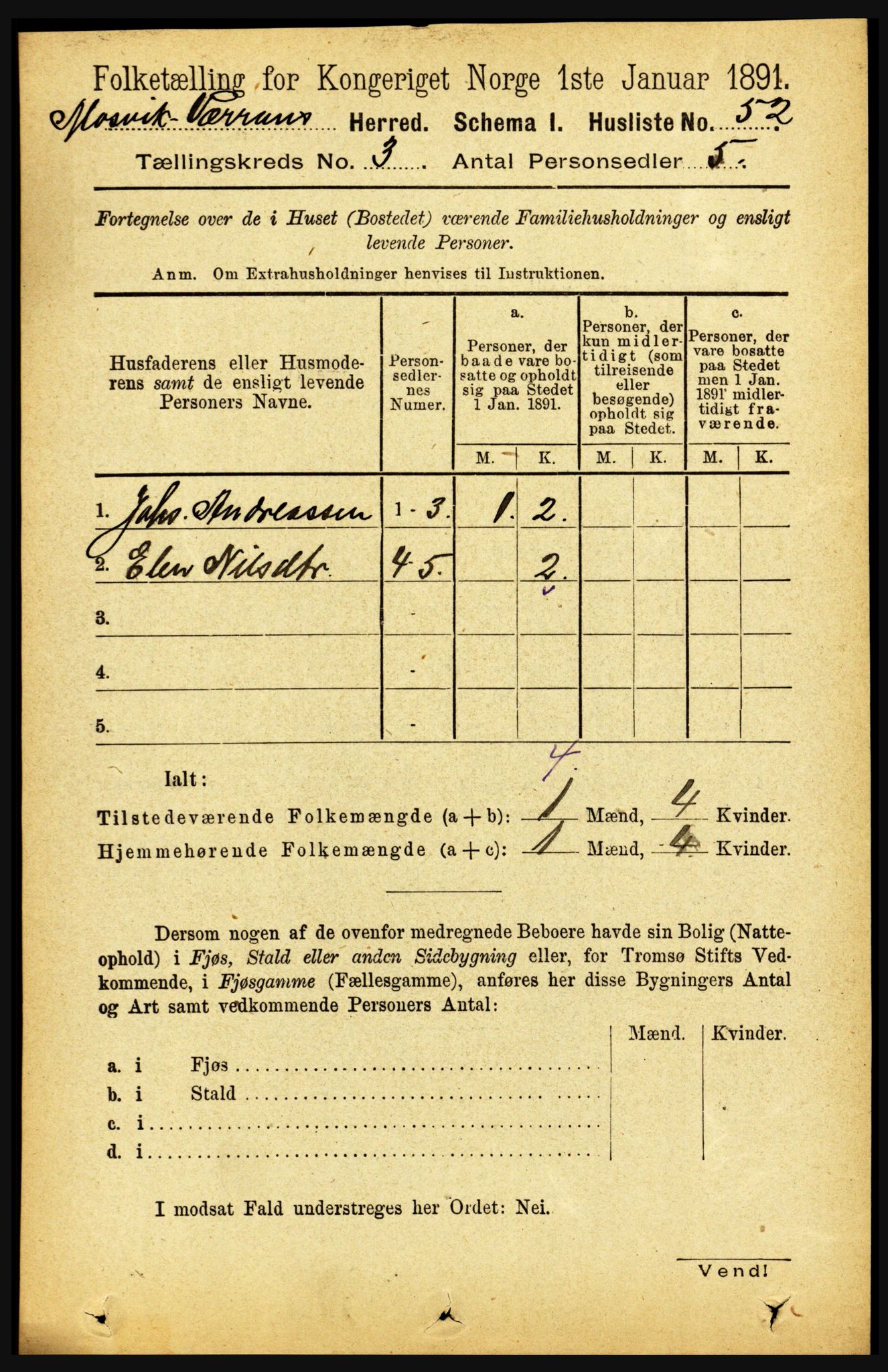 RA, 1891 census for 1723 Mosvik og Verran, 1891, p. 924