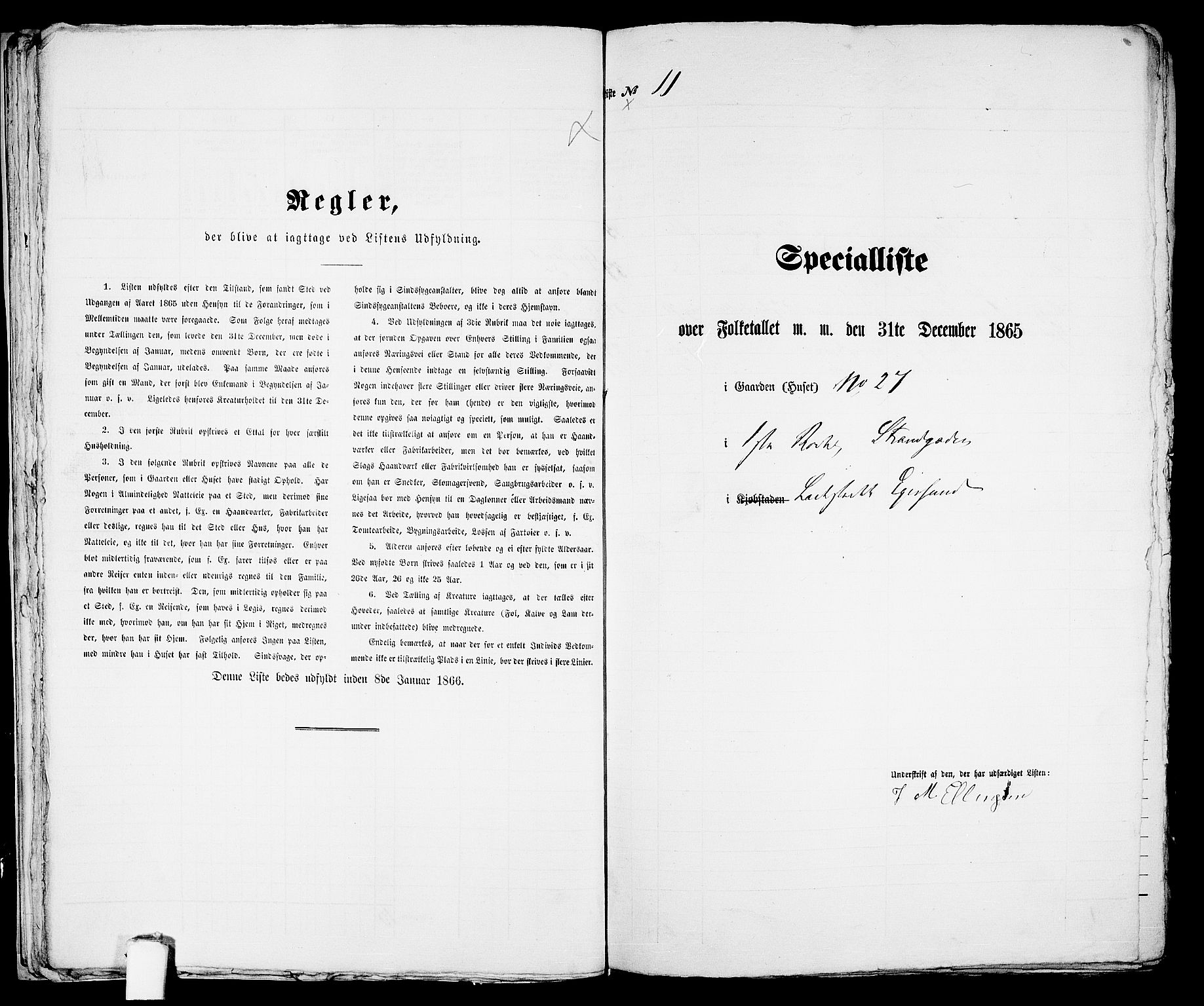 RA, 1865 census for Eigersund parish, Egersund town, 1865, p. 30