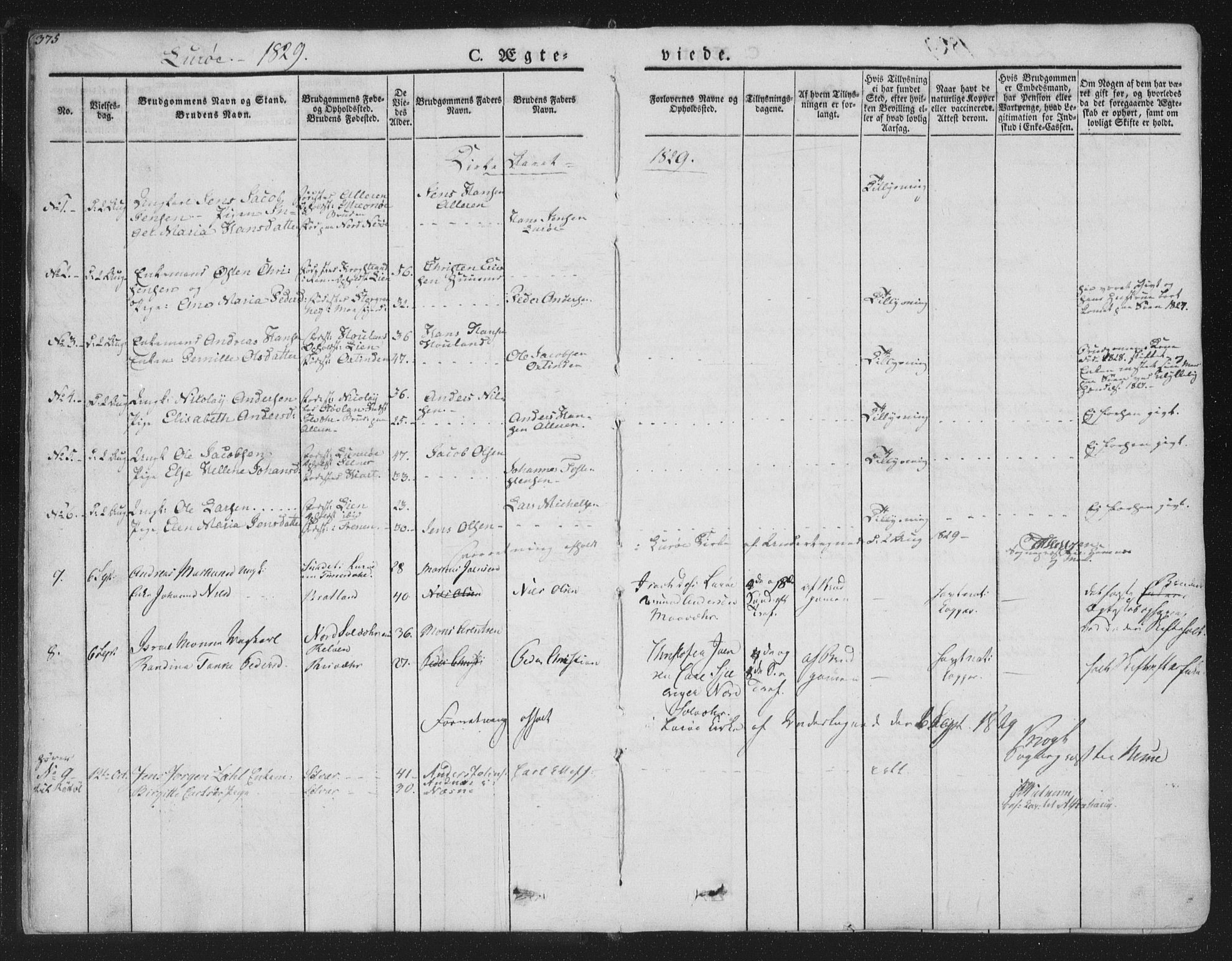Ministerialprotokoller, klokkerbøker og fødselsregistre - Nordland, SAT/A-1459/839/L0566: Parish register (official) no. 839A03, 1825-1862, p. 375