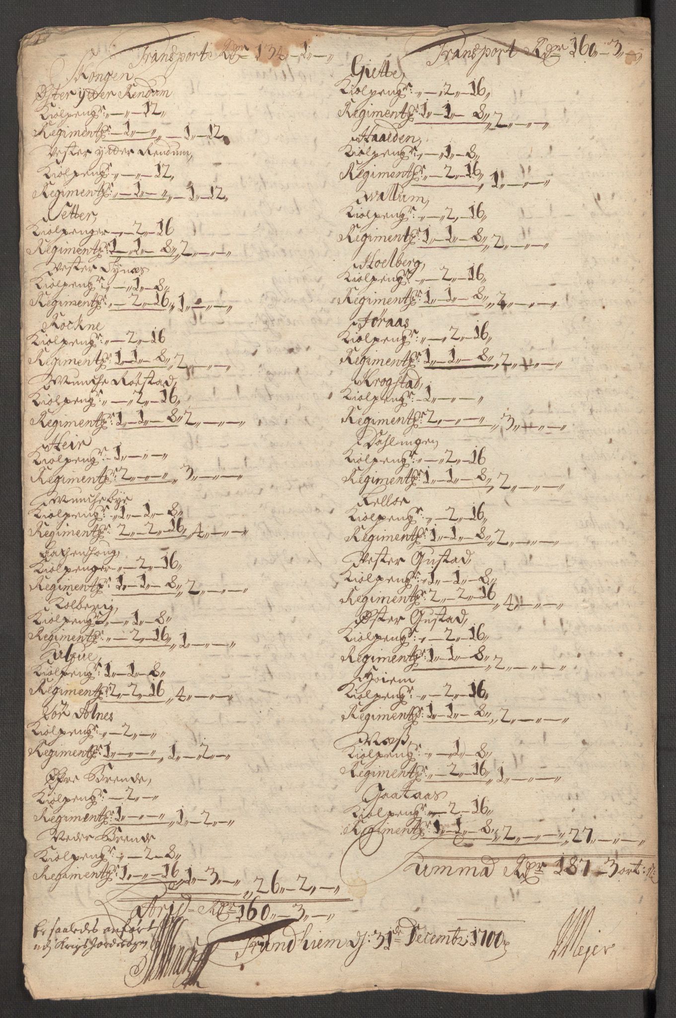 Rentekammeret inntil 1814, Reviderte regnskaper, Fogderegnskap, AV/RA-EA-4092/R62/L4192: Fogderegnskap Stjørdal og Verdal, 1700, p. 213