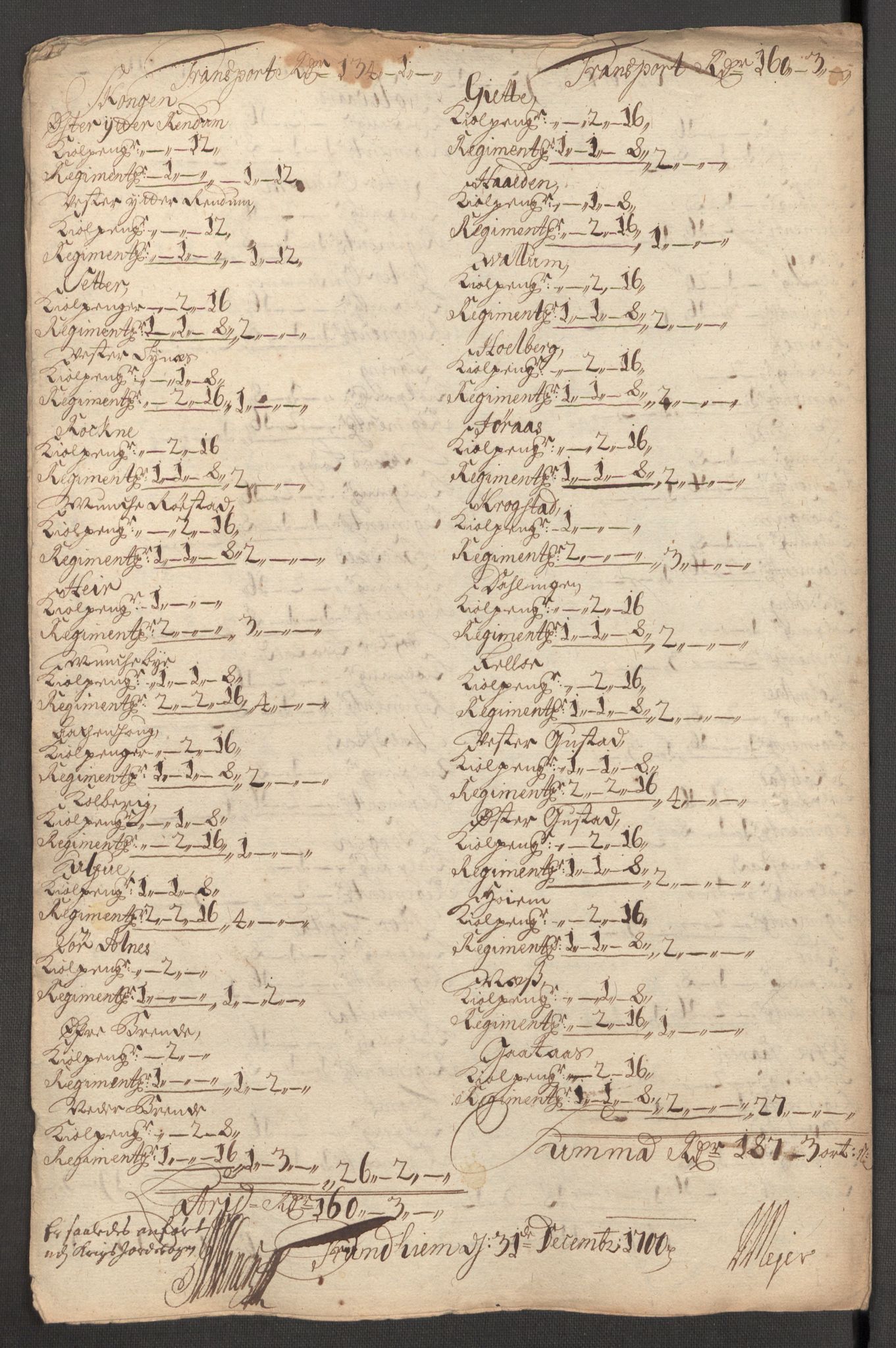 Rentekammeret inntil 1814, Reviderte regnskaper, Fogderegnskap, AV/RA-EA-4092/R62/L4192: Fogderegnskap Stjørdal og Verdal, 1700, p. 213