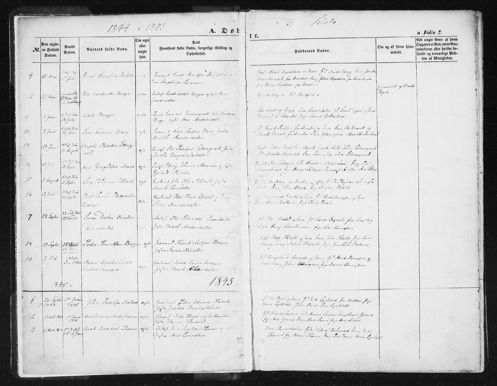 Ministerialprotokoller, klokkerbøker og fødselsregistre - Sør-Trøndelag, SAT/A-1456/618/L0441: Parish register (official) no. 618A05, 1843-1862, p. 2