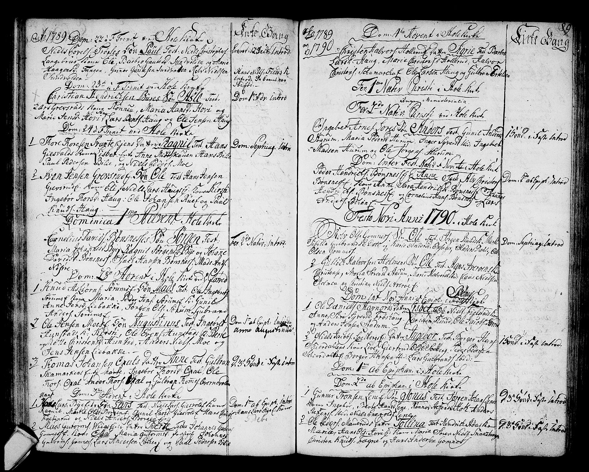 Hole kirkebøker, SAKO/A-228/F/Fa/L0002: Parish register (official) no. I 2, 1766-1814, p. 89