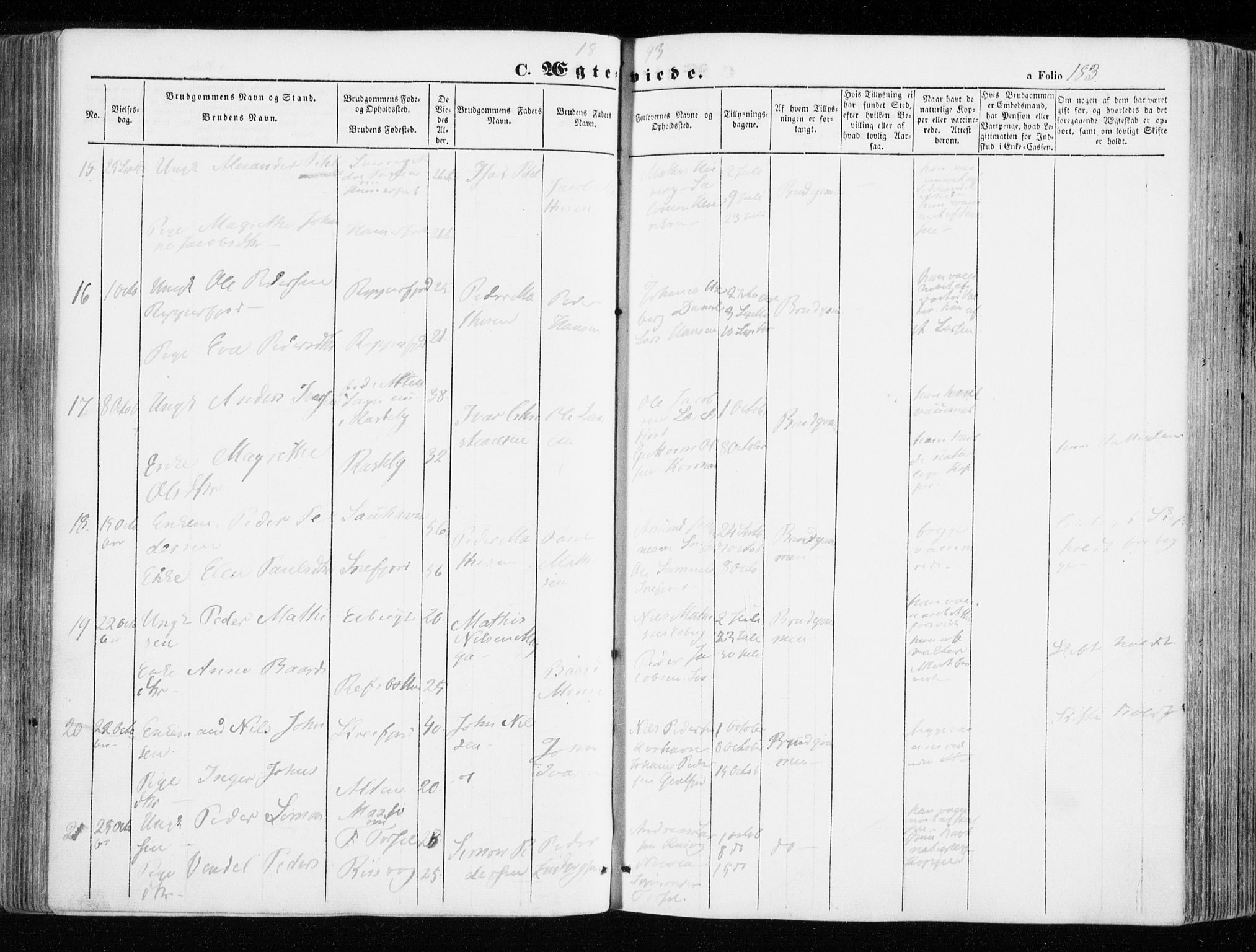 Hammerfest sokneprestkontor, AV/SATØ-S-1347/H/Ha/L0004.kirke: Parish register (official) no. 4, 1843-1856, p. 183