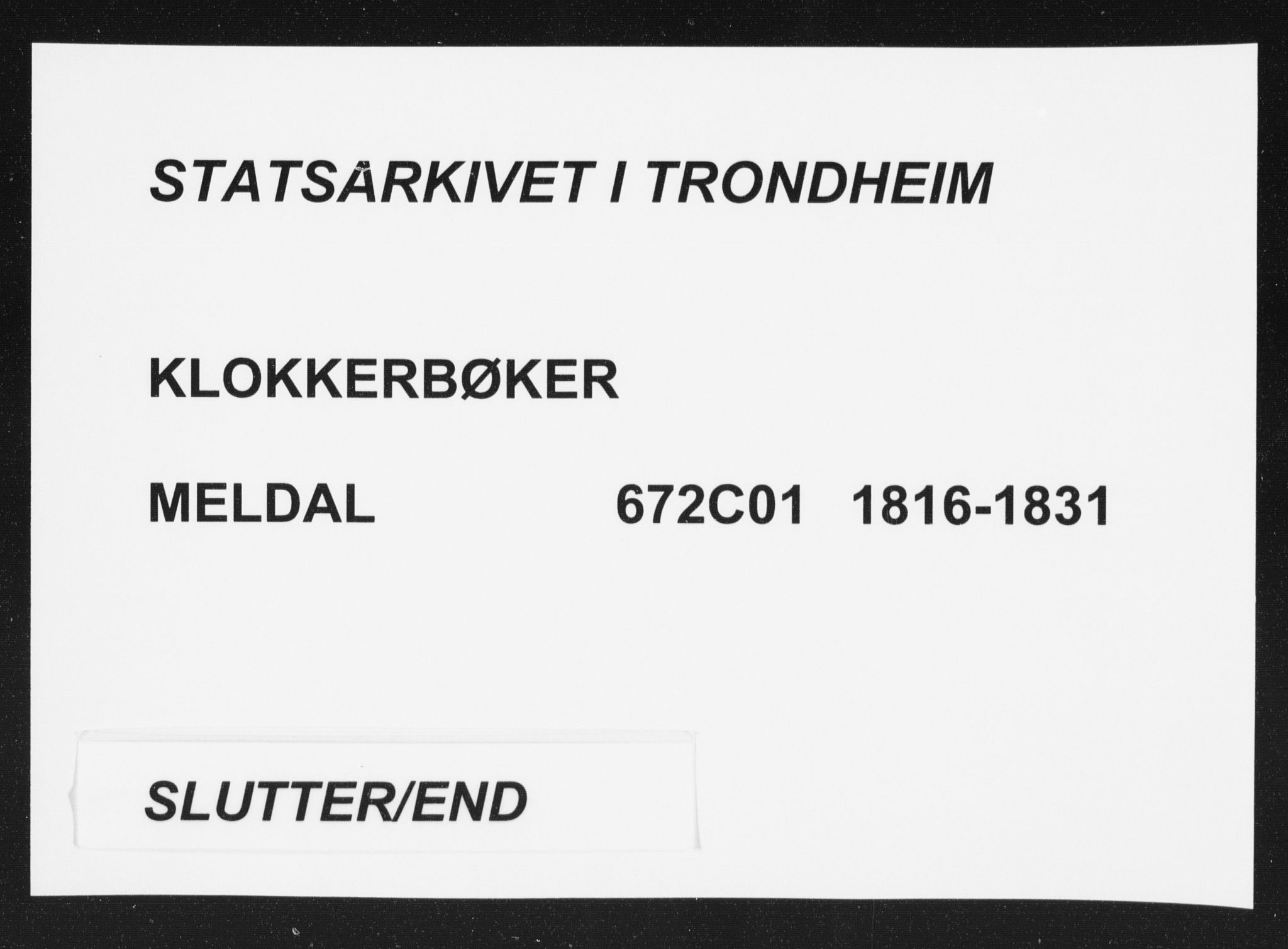 Ministerialprotokoller, klokkerbøker og fødselsregistre - Sør-Trøndelag, SAT/A-1456/672/L0862: Parish register (copy) no. 672C01, 1816-1831